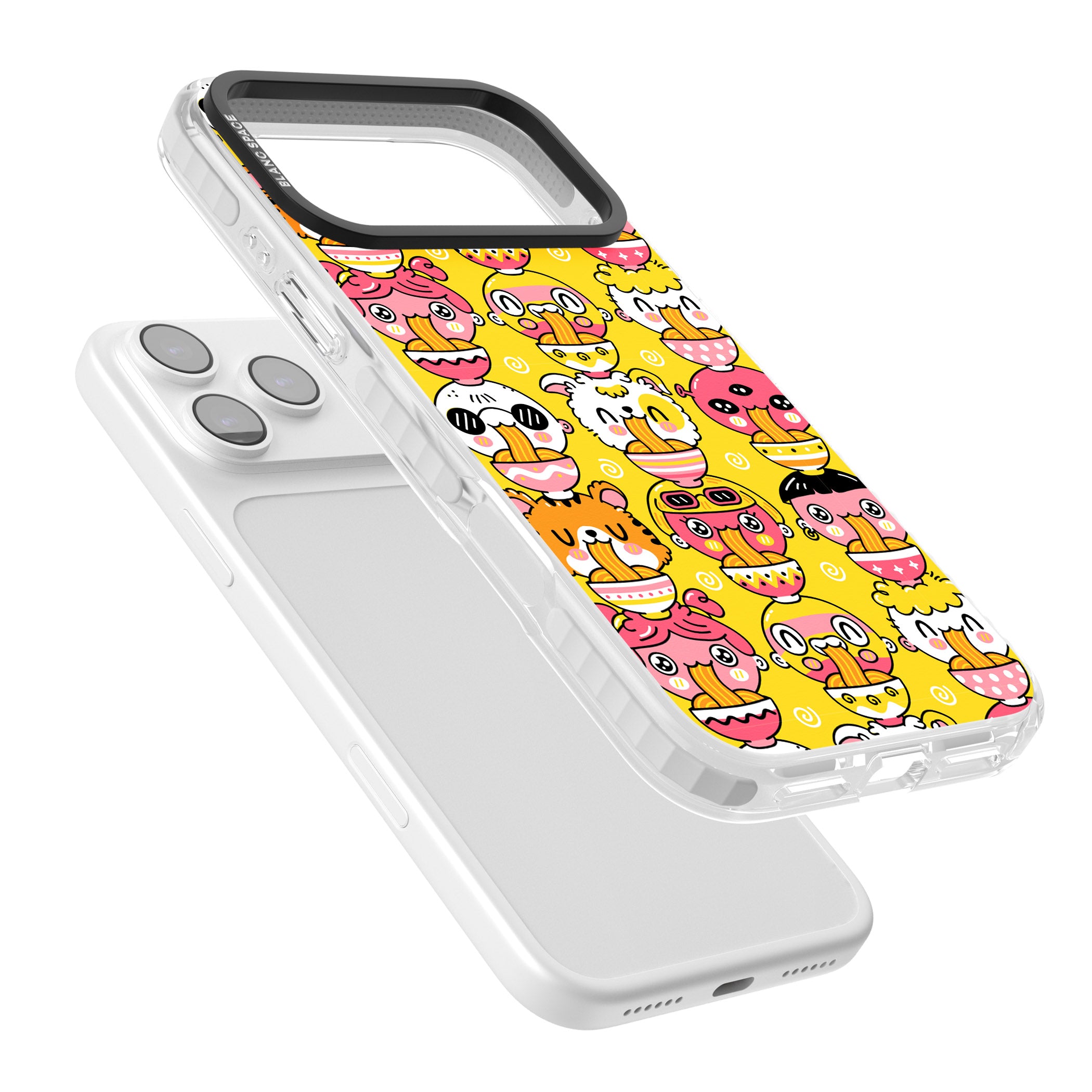 Ramen Noodle Kawaii Pattern iPhone 17 Pro Impact Clear Phone Case Colours