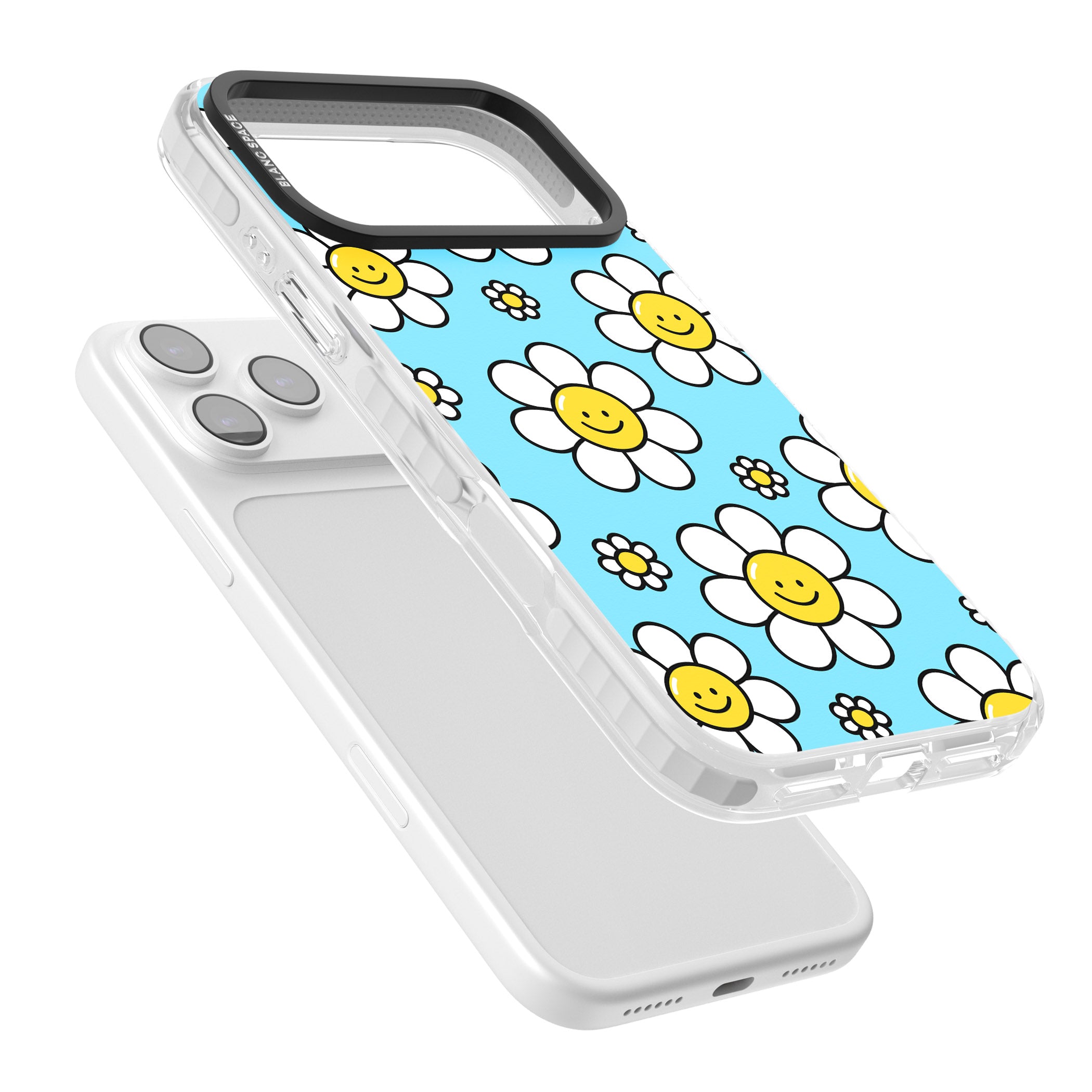 Daisy Faces Kawaii Pattern iPhone 17 Pro Impact Clear Phone Case Colours