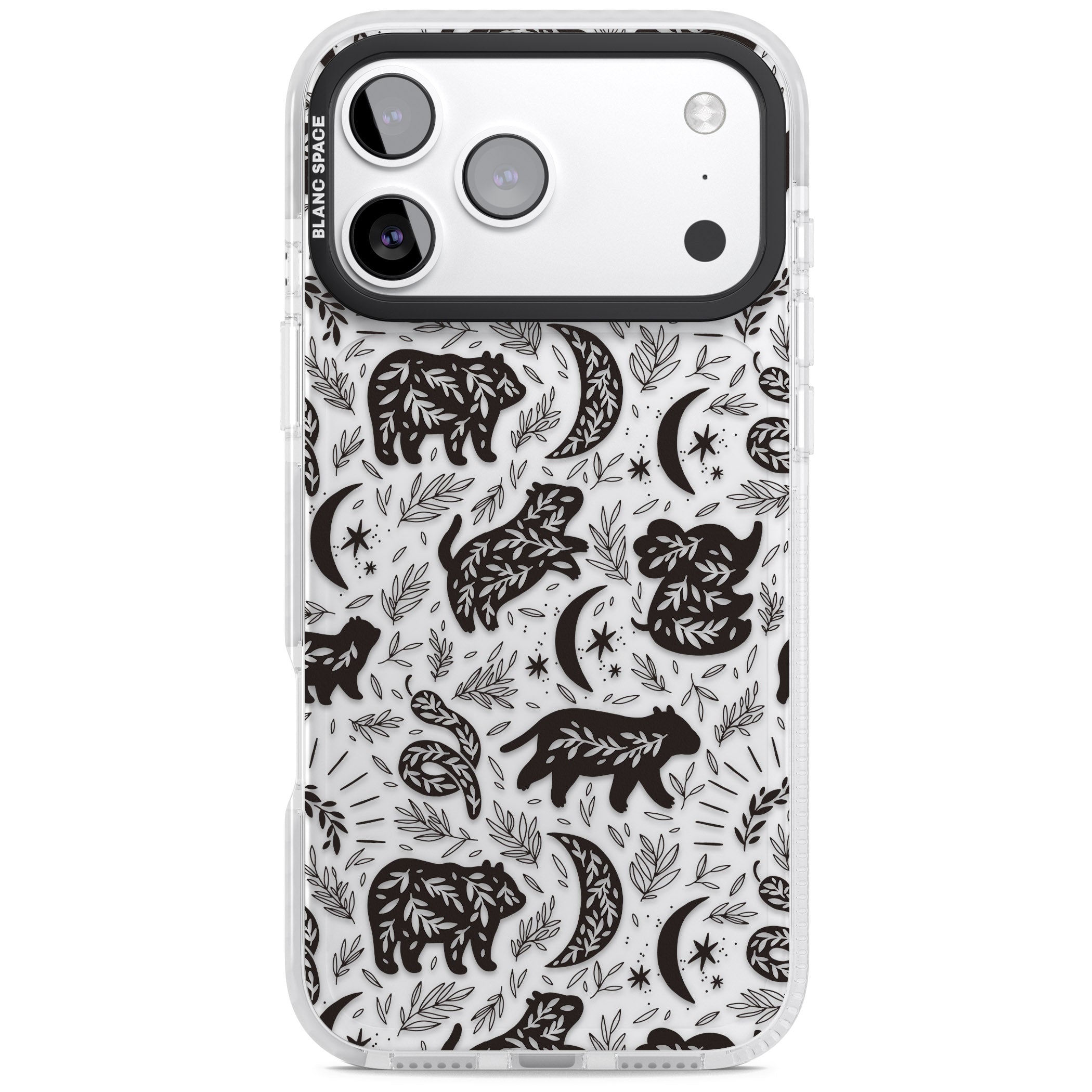 Midnight Forest Animals iPhone 17 Pro Impact Clear Phone Case