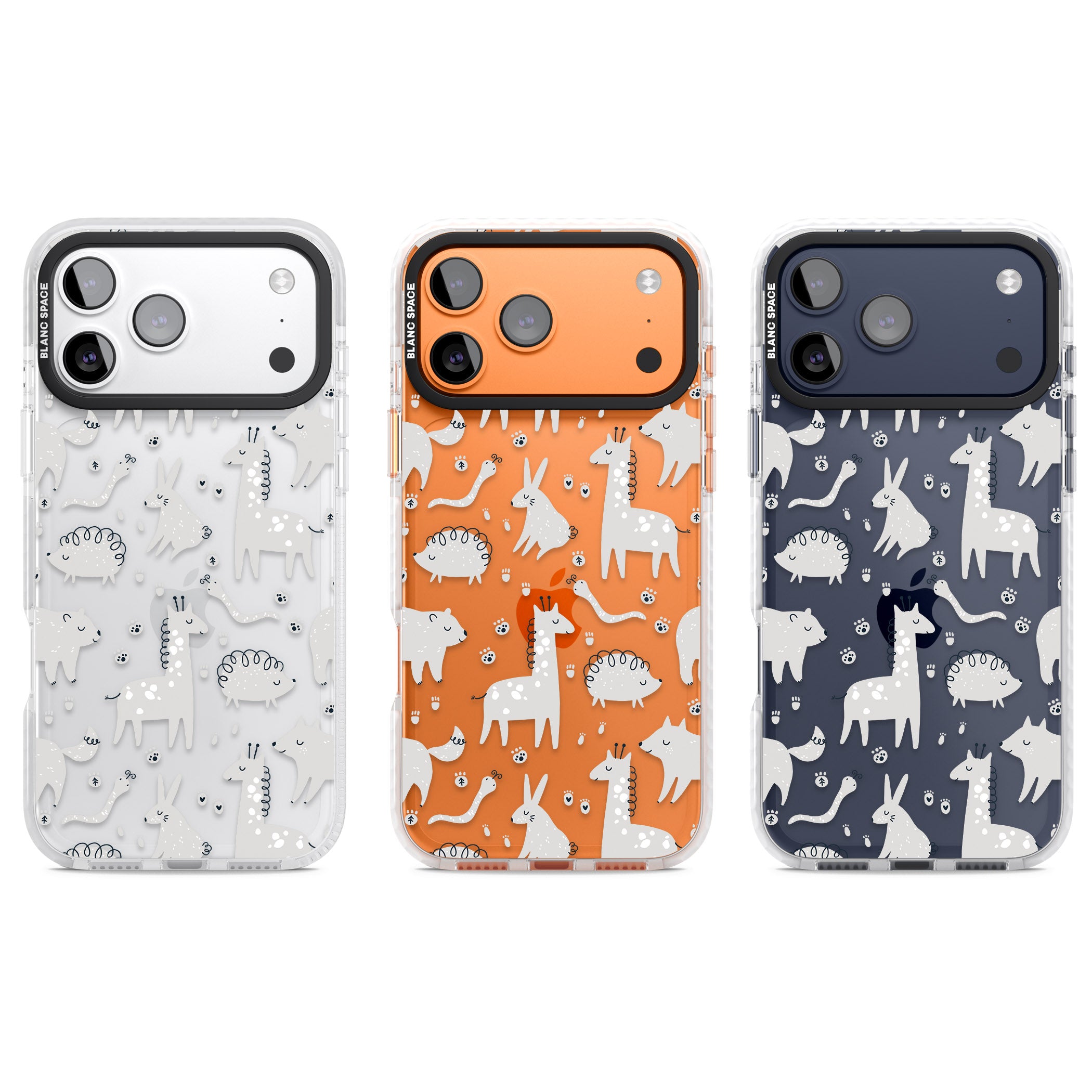 Monochrome Animal Party iPhone 17 Pro Impact Clear Phone Case APT Impact Protection