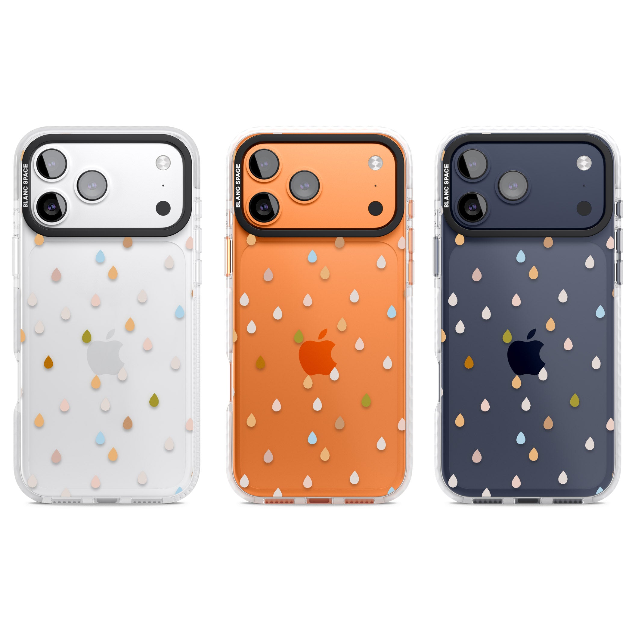 Pastel Raindrops iPhone 17 Pro Impact Clear Phone Case APT Impact Protection