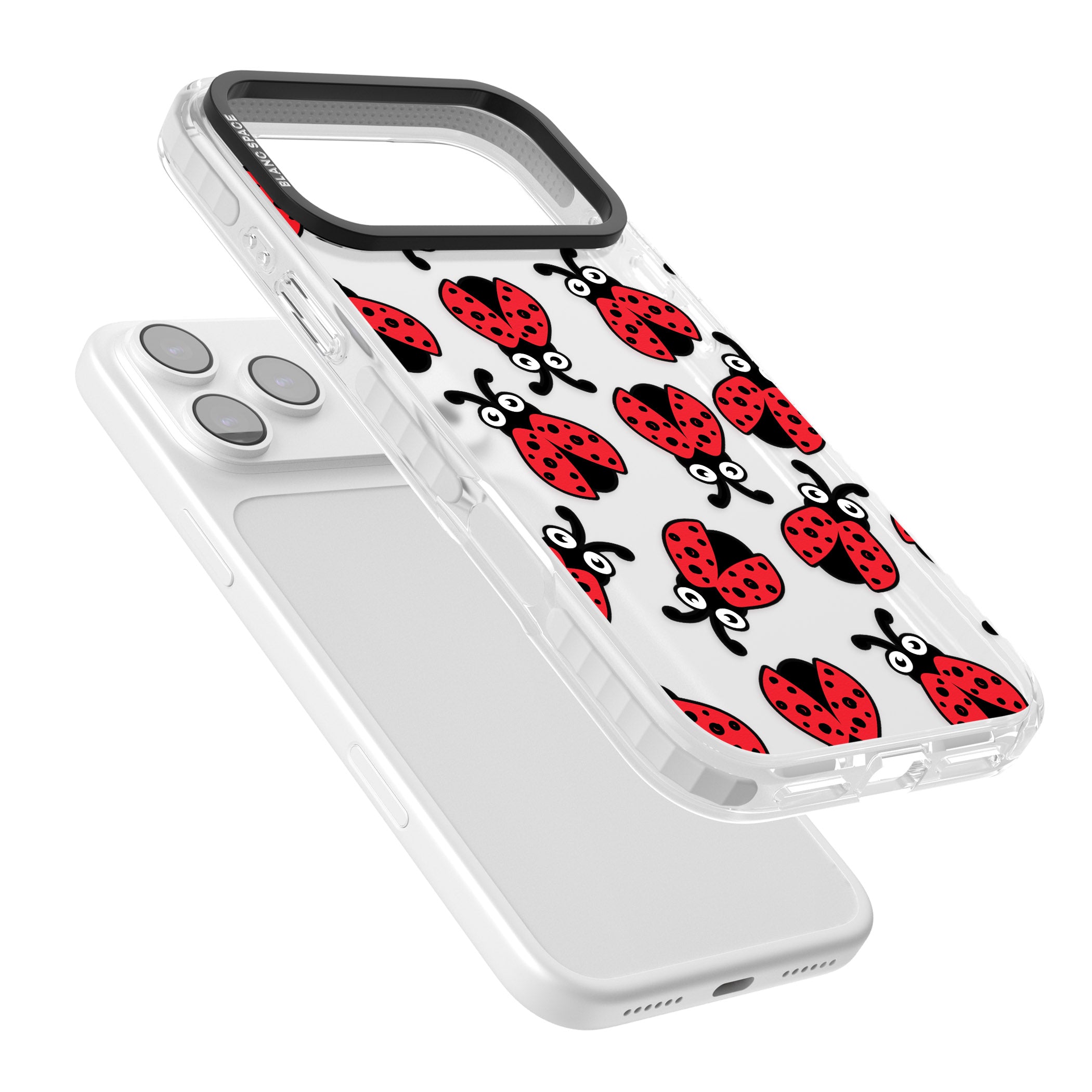 Ladybug Pattern iPhone 17 Pro Max Impact Clear Phone Case Colours
