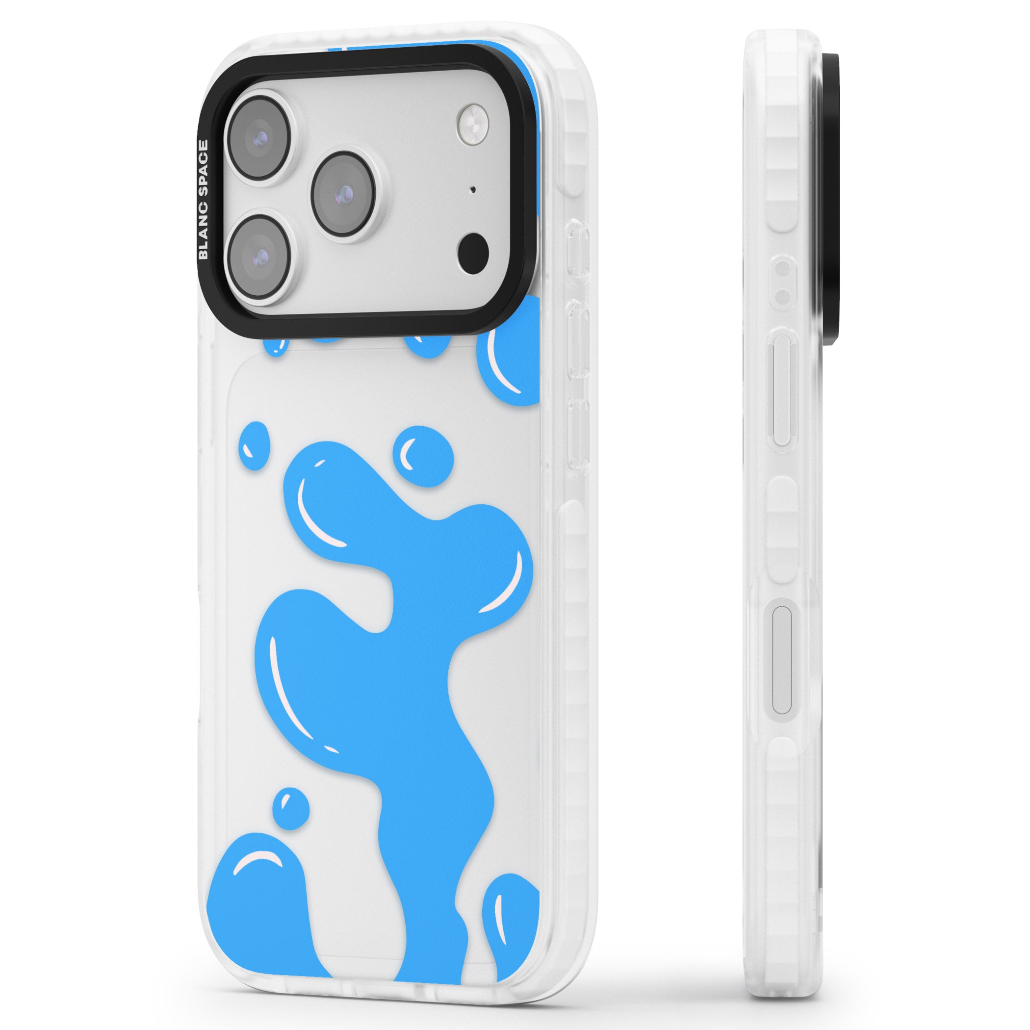 Blue Lava Lamp iPhone 17 Pro Impact Clear Phone Case Side Profile