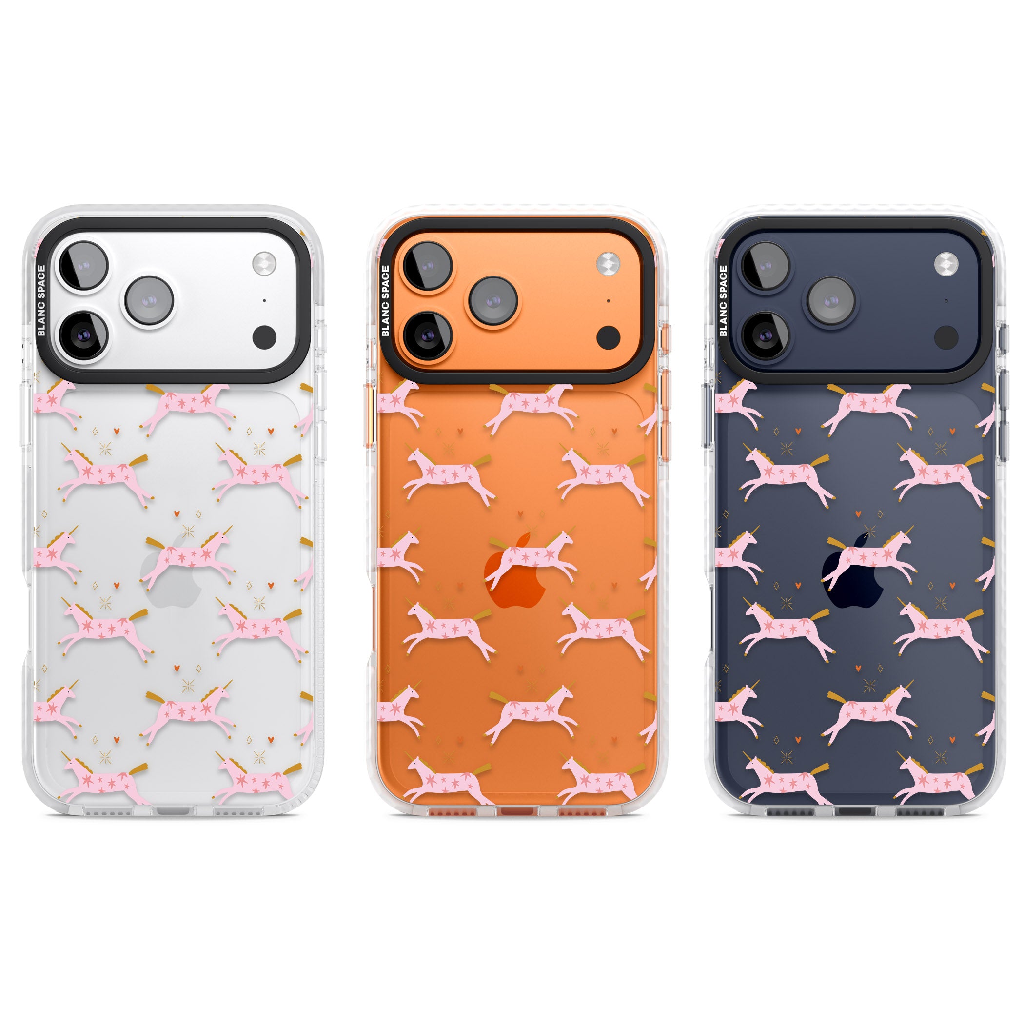 Pink Unicorn iPhone 17 Pro Impact Clear Phone Case APT Impact Protection