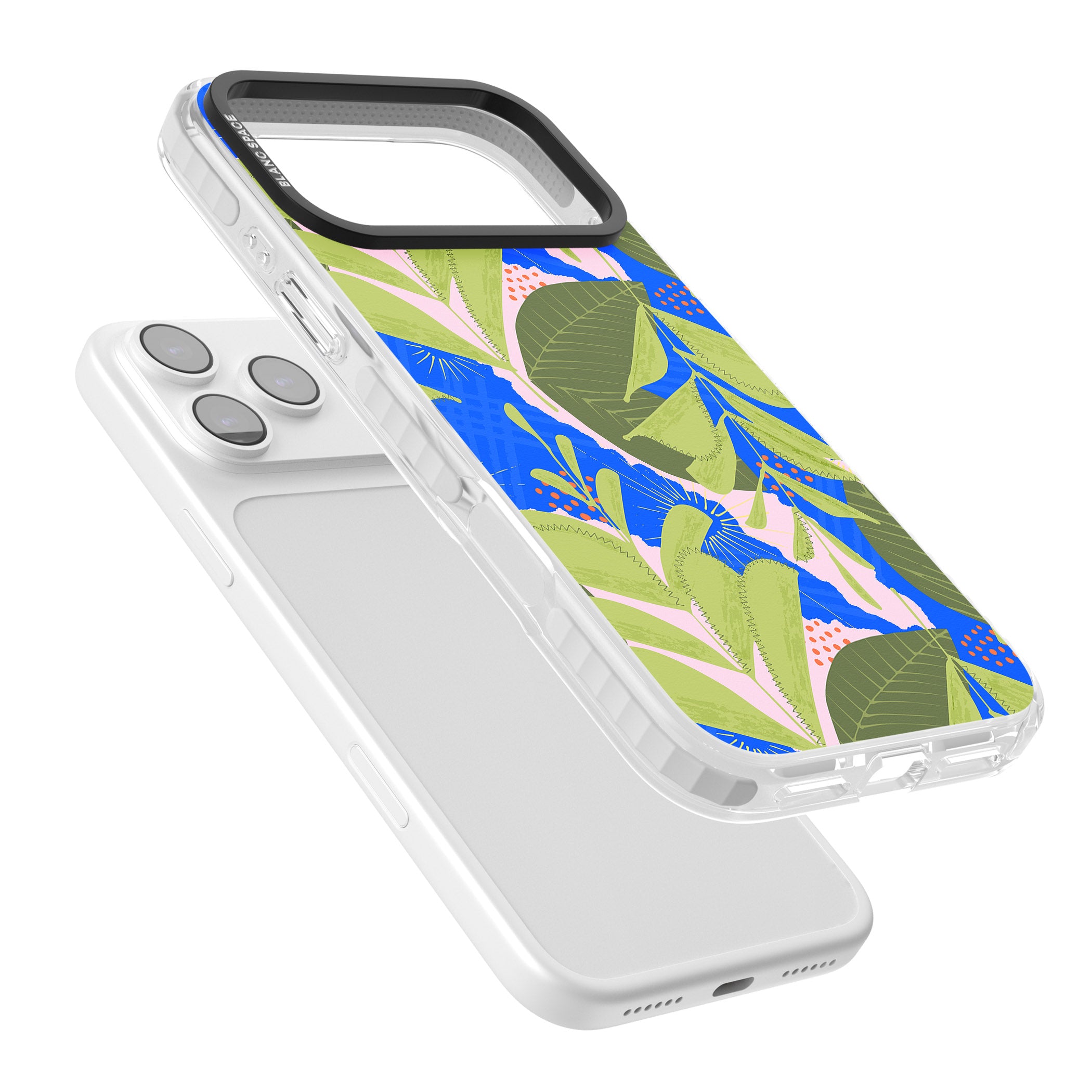 Fern Leaves Abstract Pattern iPhone 17 Pro Max Impact Pro Clear Phone Case Colours