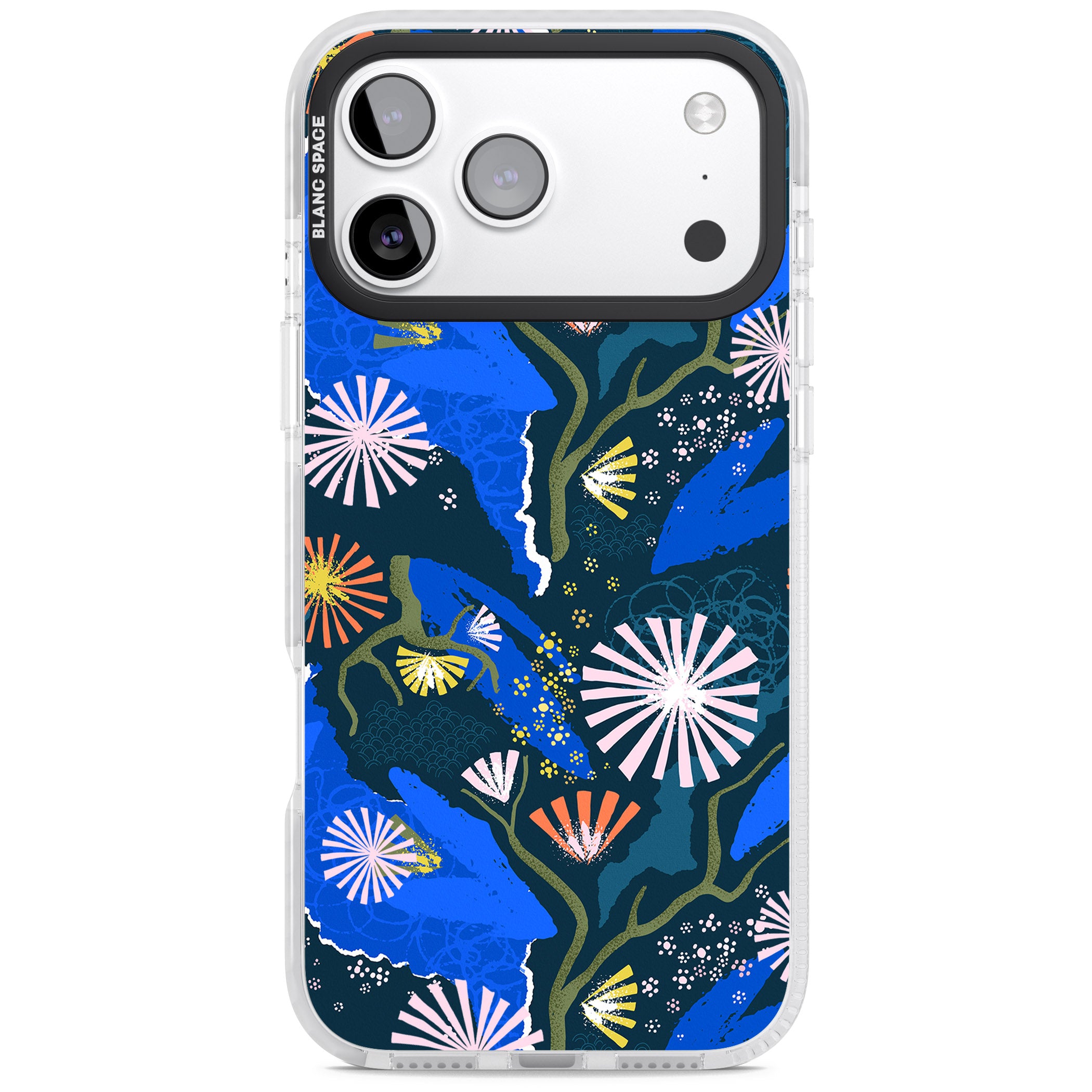 Dark Botanicals Abstract Pattern iPhone 17 Pro Impact Pro Clear Phone Case