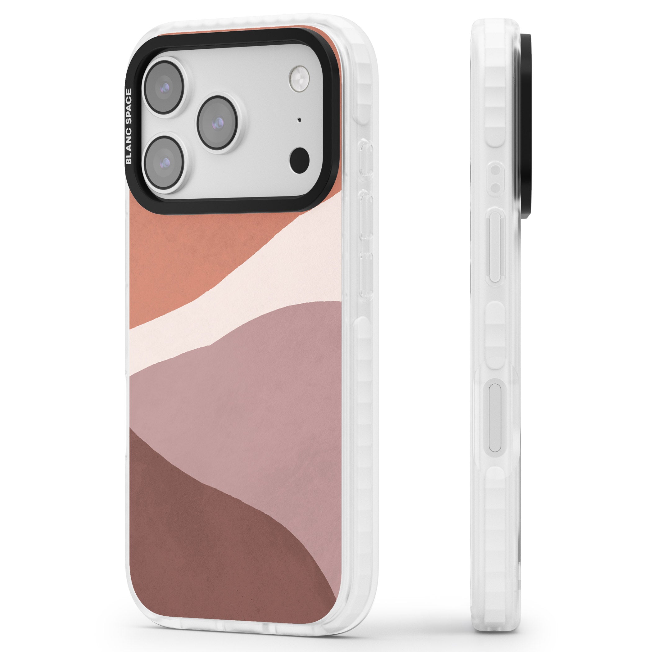 Lush Abstract Watercolour Design #2 iPhone 17 Pro Impact Pro Clear Phone Case Side Profile