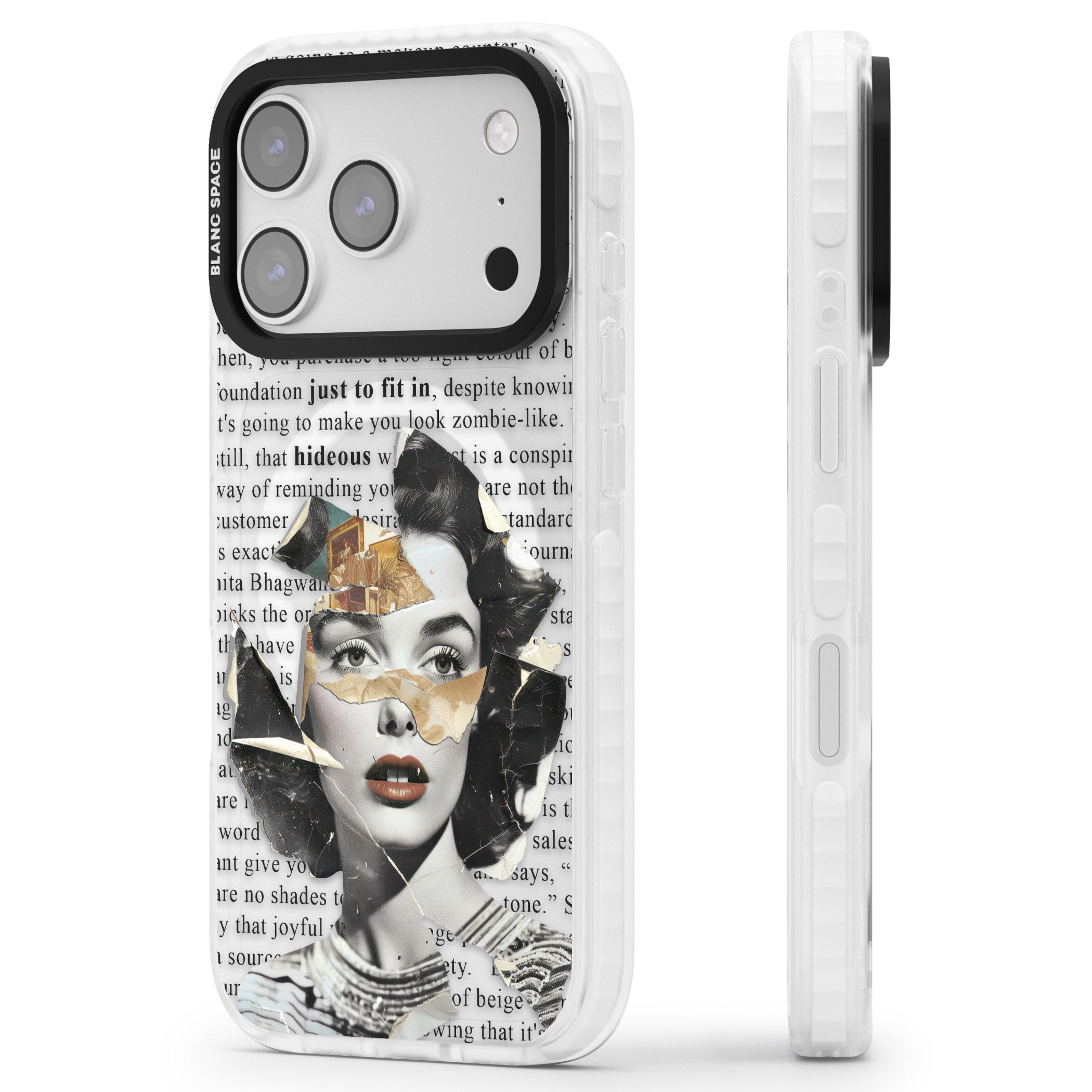 Beauty Is Within iPhone 17 Pro Max Impact Pro Clear Phone Case Side Profile
