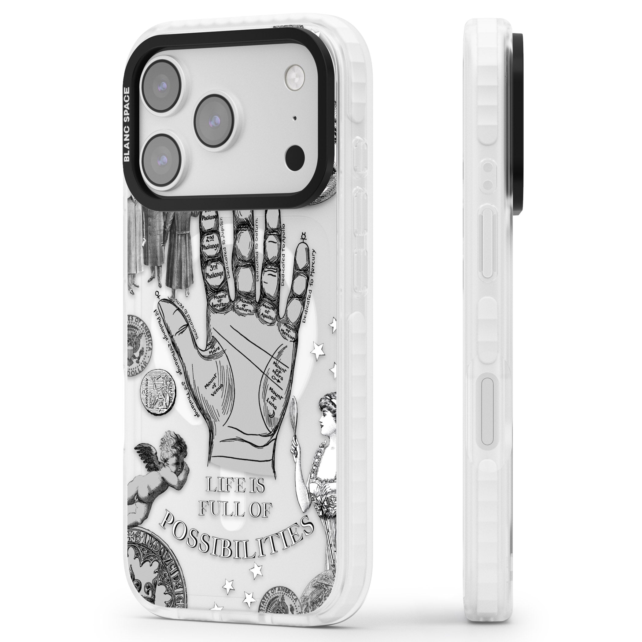 Life Is Full Of Possibilities iPhone 17 Pro Impact Pro Clear Phone Case Side Profile
