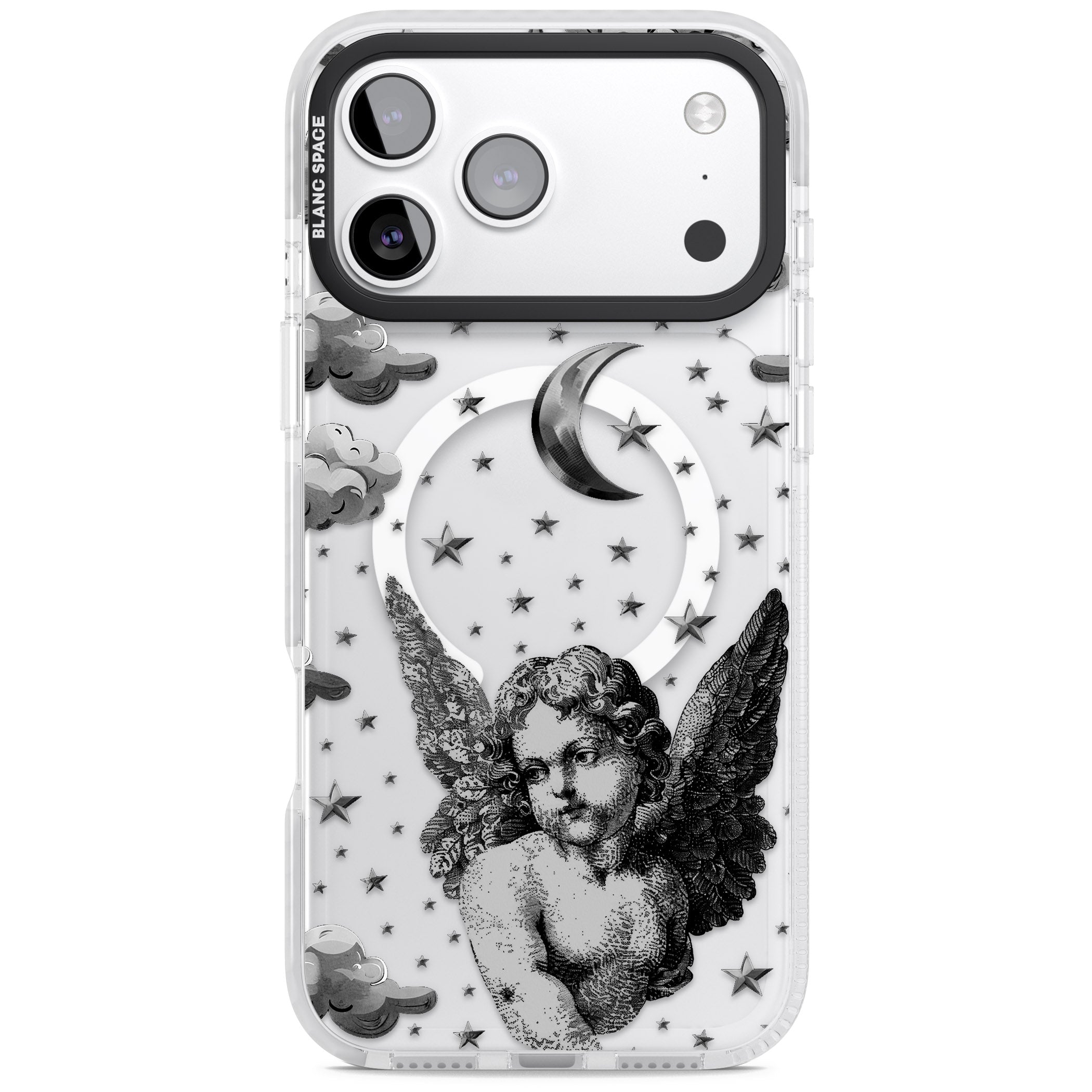 Celestial Cherub iPhone 17 Pro Max Impact Pro Clear Phone Case