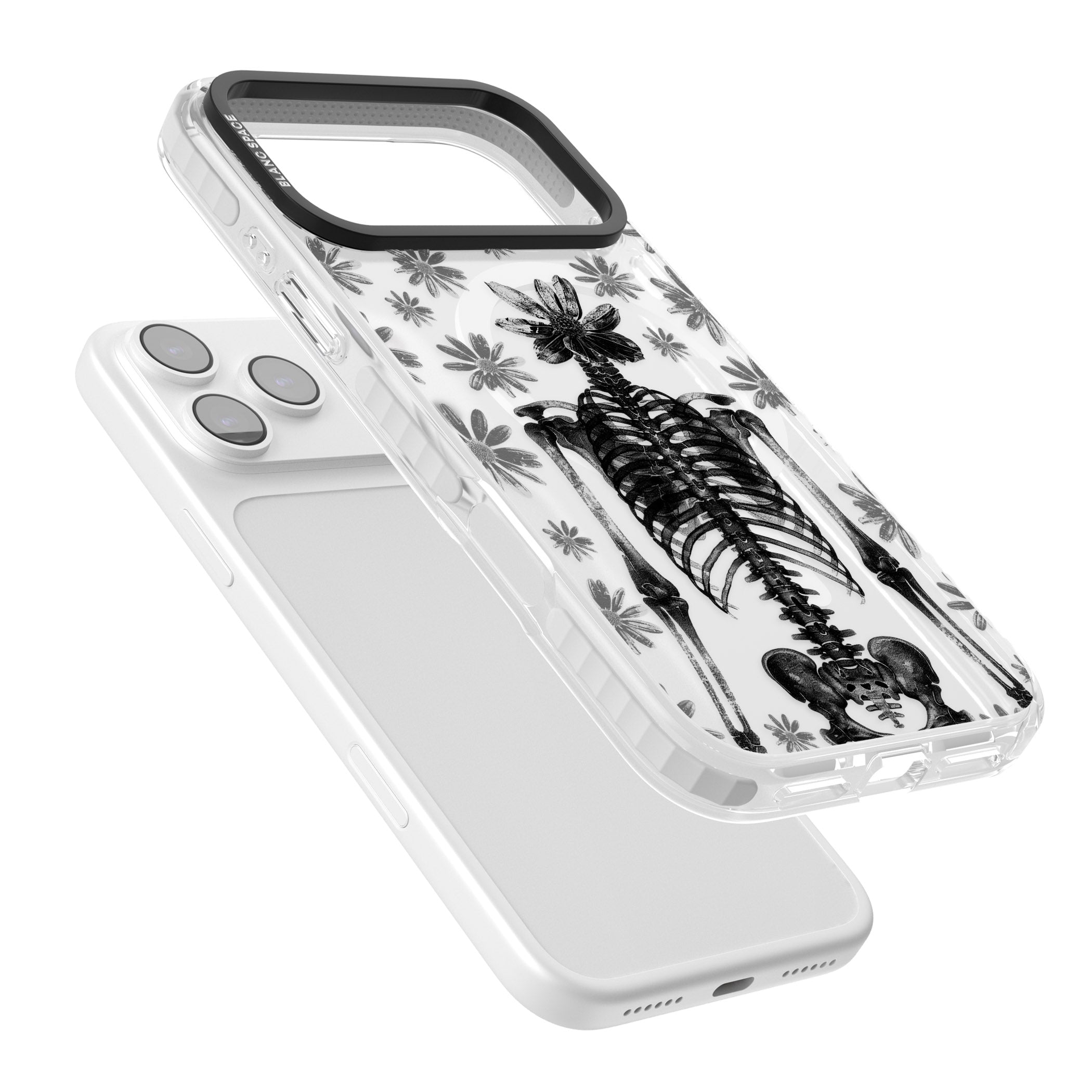 Skeleton Flower iPhone 17 Pro Impact Pro Clear Phone Case Colours