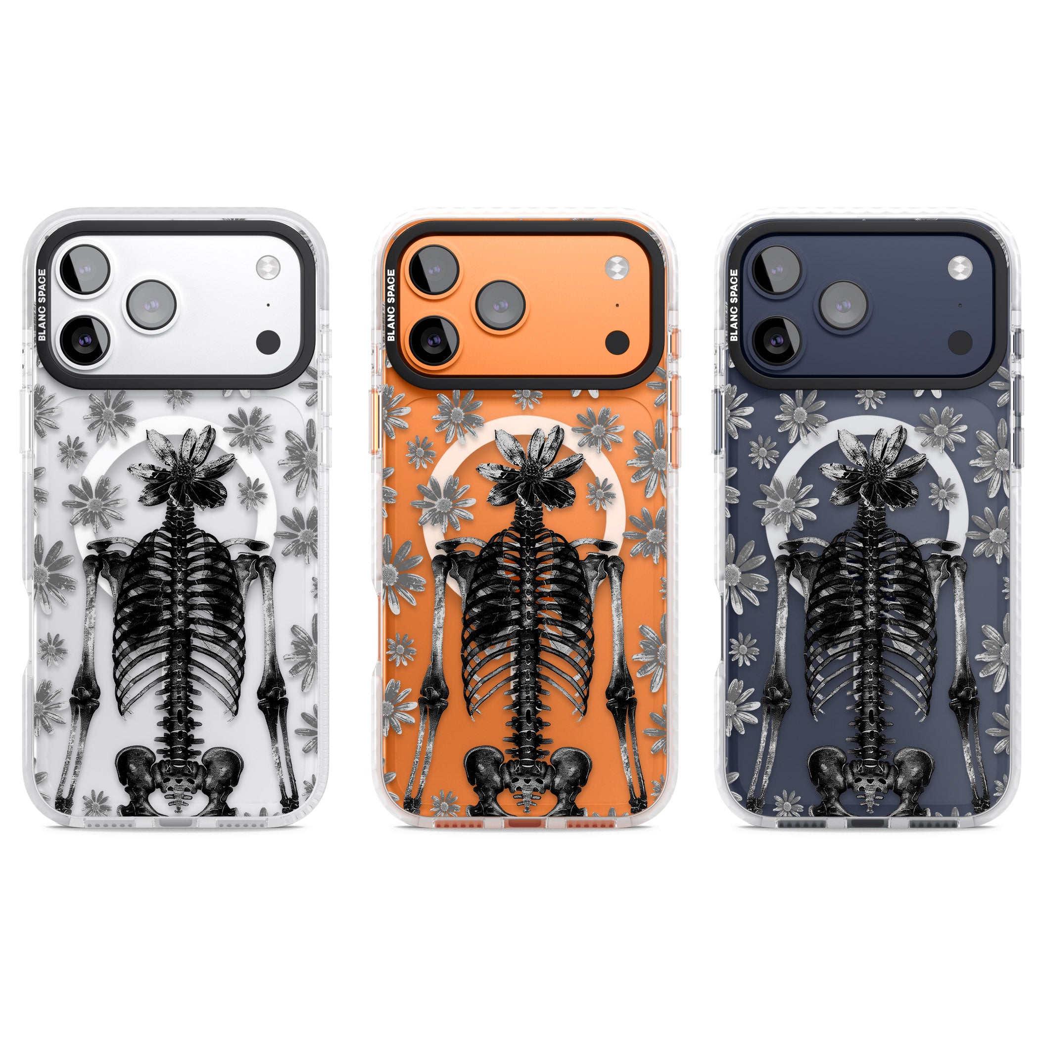Skeleton Flower iPhone 17 Pro Impact Pro Clear Phone Case APT Impact Protection