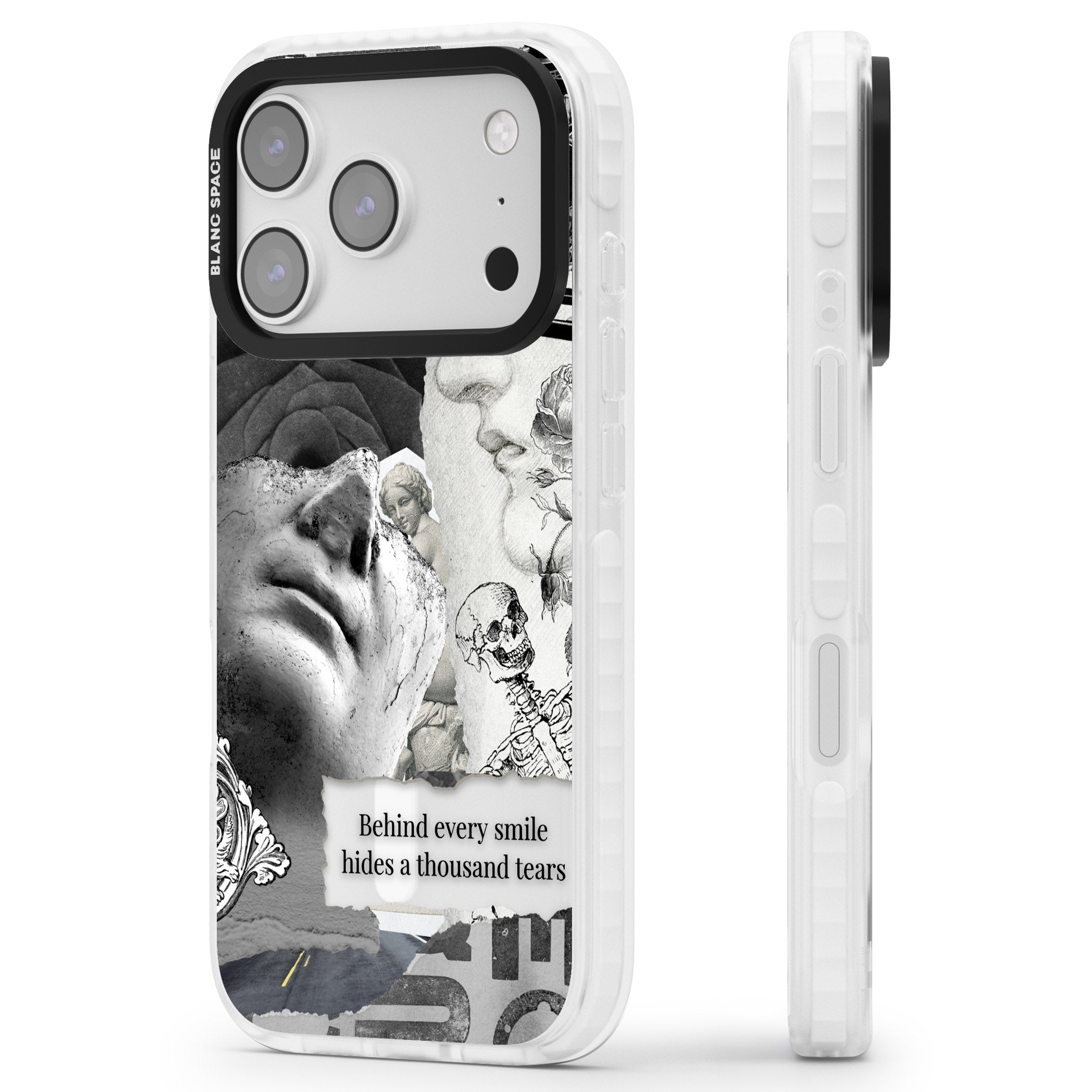 Behind Every Smile iPhone 17 Pro Impact Pro Clear Phone Case Side Profile
