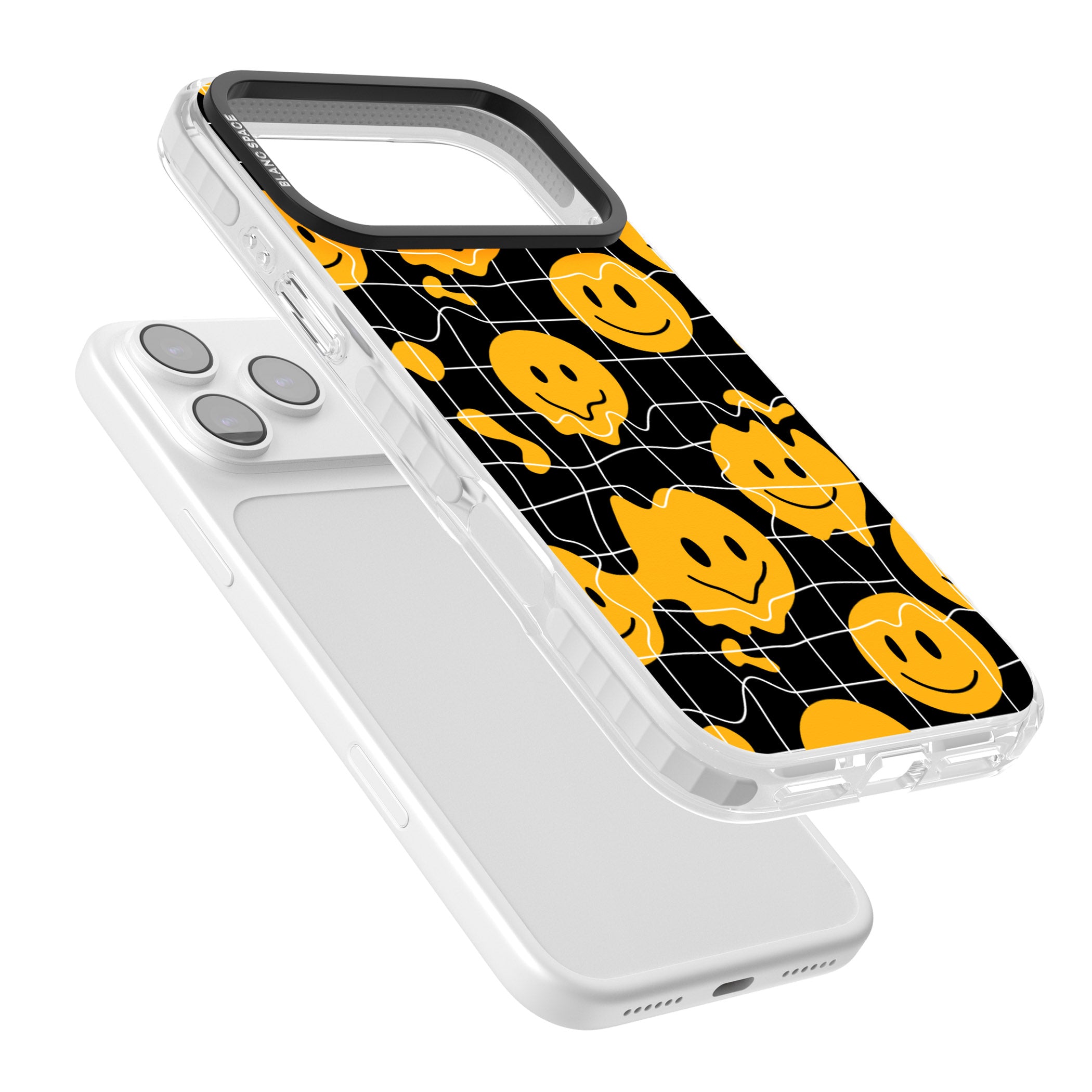 Acid Face Grid Pattern iPhone 17 Pro Impact Pro Clear Phone Case Colours