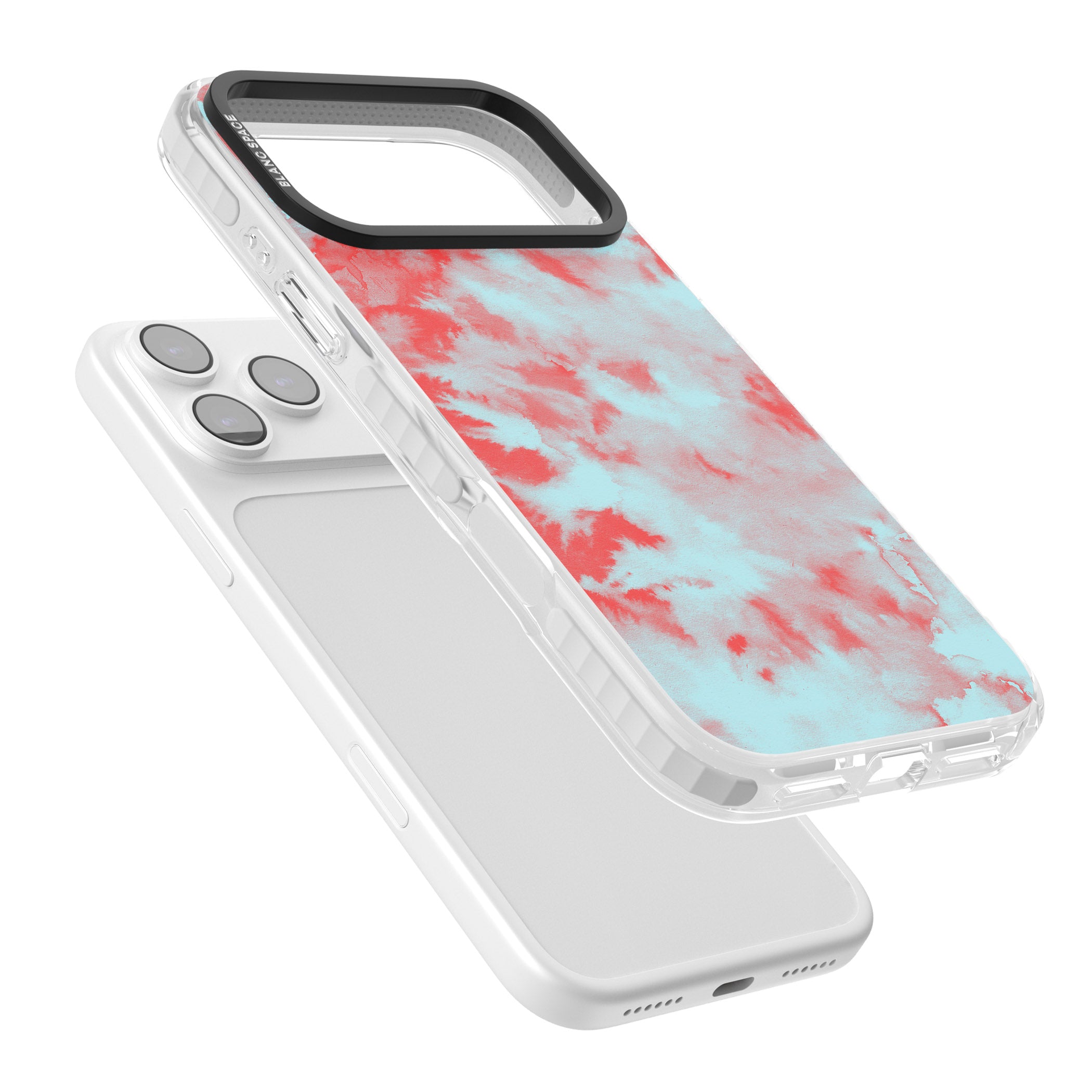 Red & Blue Acid Cloud iPhone 17 Pro Max Impact Pro Clear Phone Case Colours