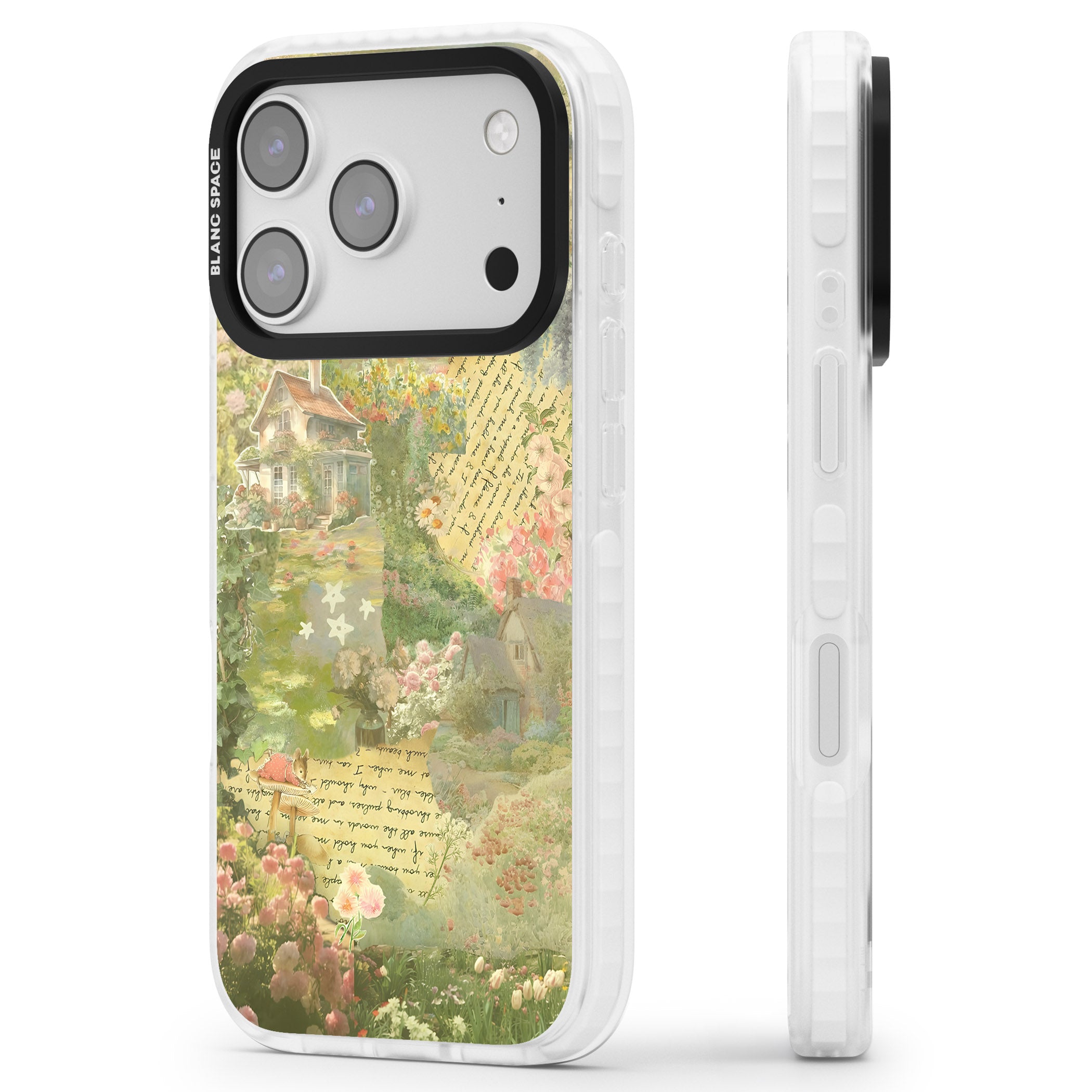 Soft Spring Collage iPhone 17 Pro Impact Pro Clear Phone Case Side Profile