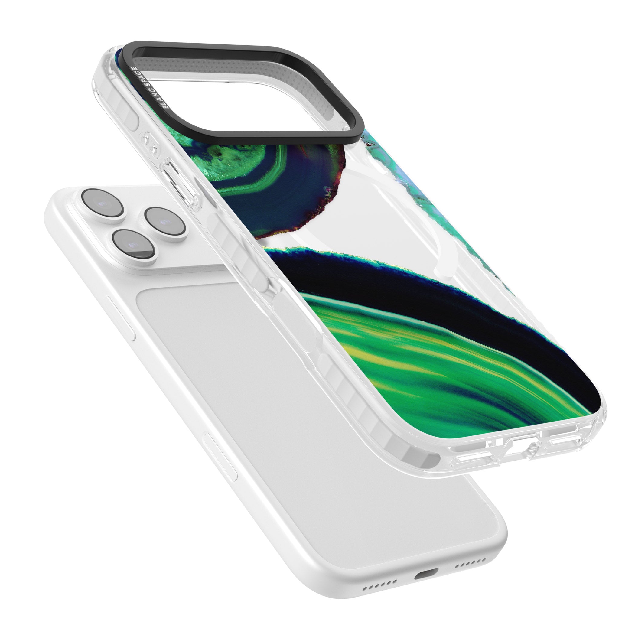 Green Geode Glow iPhone 17 Pro Impact Pro Clear Phone Case Colours