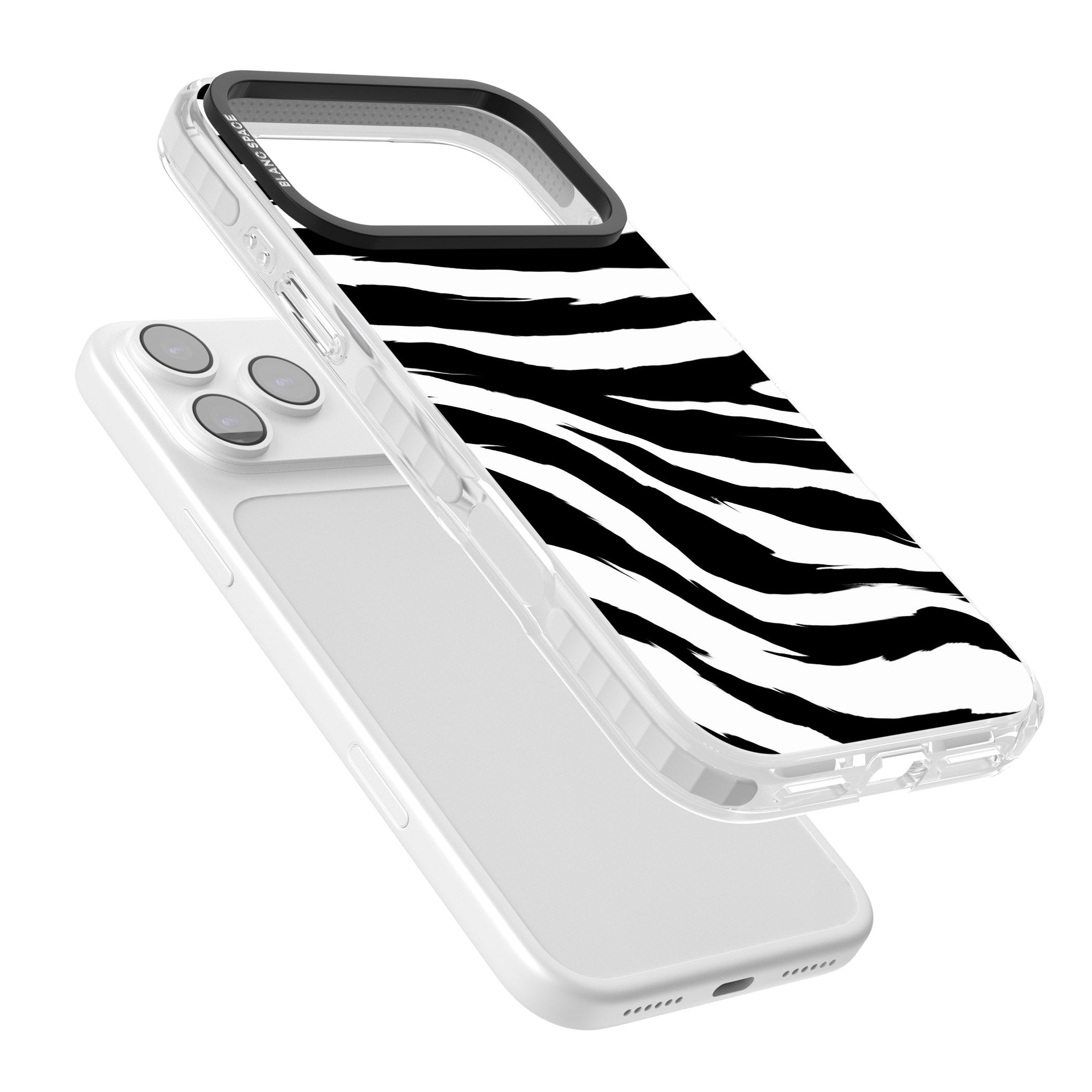 Black Zebra Print iPhone 17 Pro Impact Pro Clear Phone Case Colours