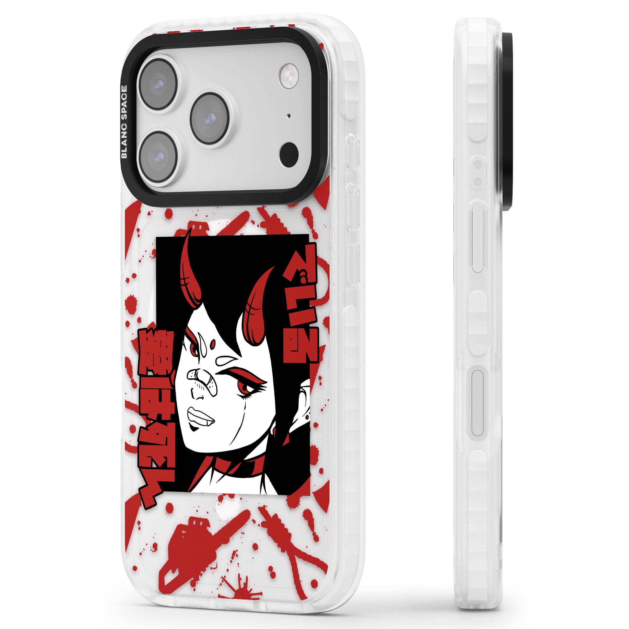 She'S A Devil iPhone 17 Pro Max Impact Pro Clear Phone Case Side Profile