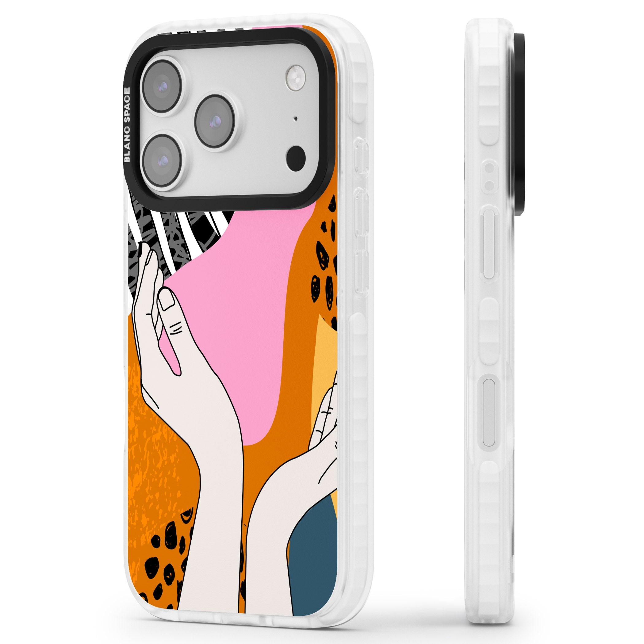 Abstract Vibes iPhone 17 Pro Max Impact Pro Clear Phone Case Side Profile