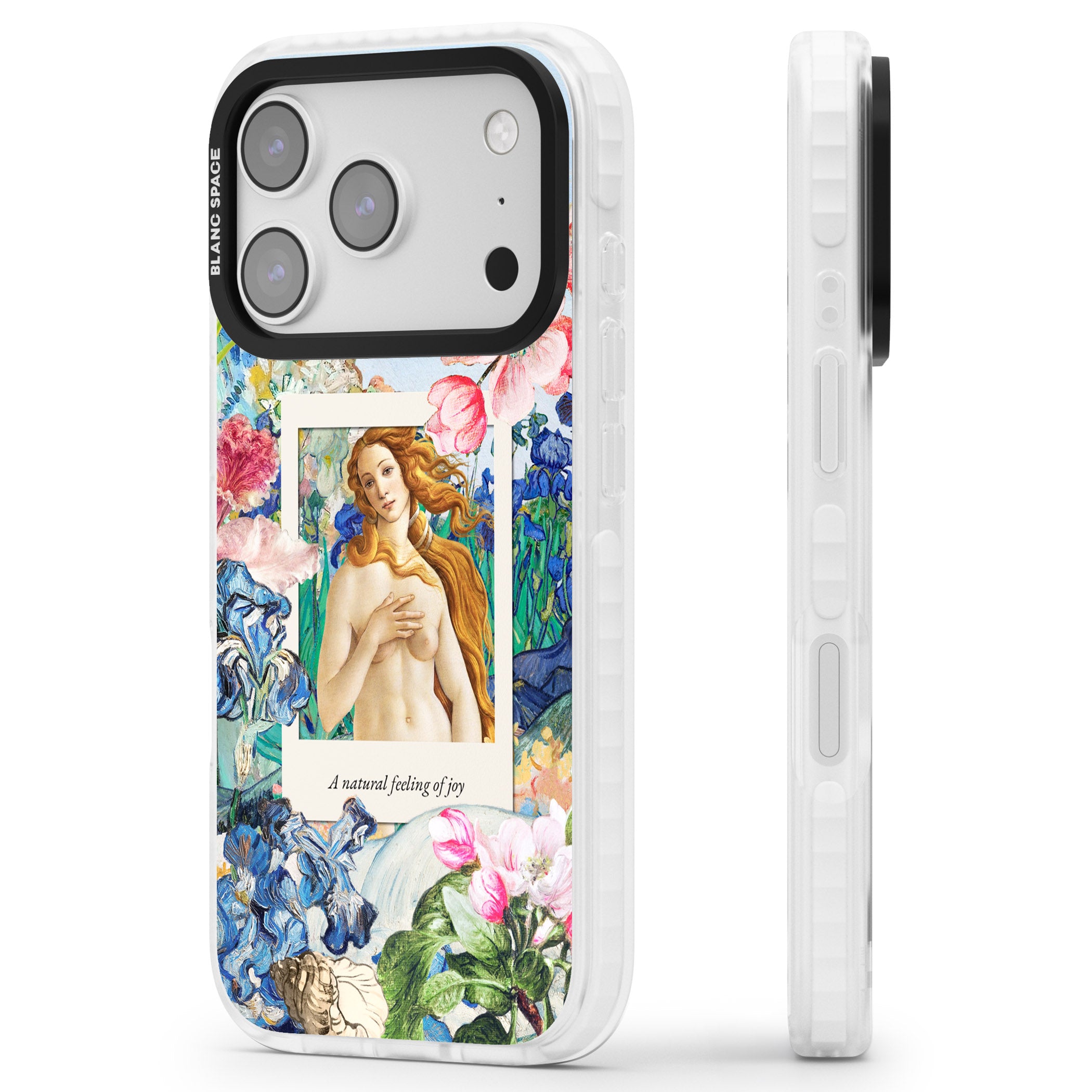 Botticelli Venus iPhone 17 Pro Impact Pro Clear Phone Case Side Profile