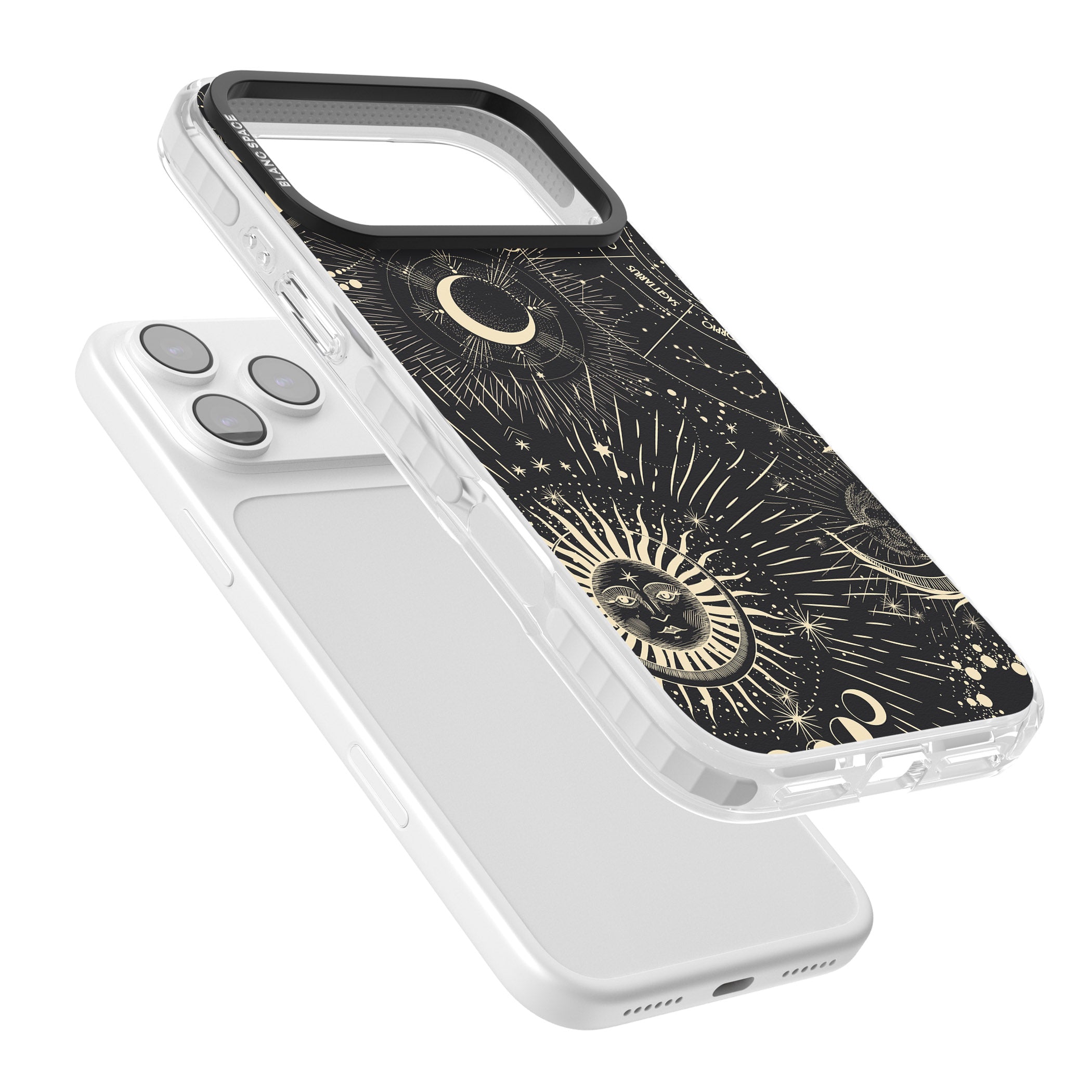 Cosmic Sun & Symbols Zodiac iPhone 17 Pro Impact Pro Clear Phone Case Colours