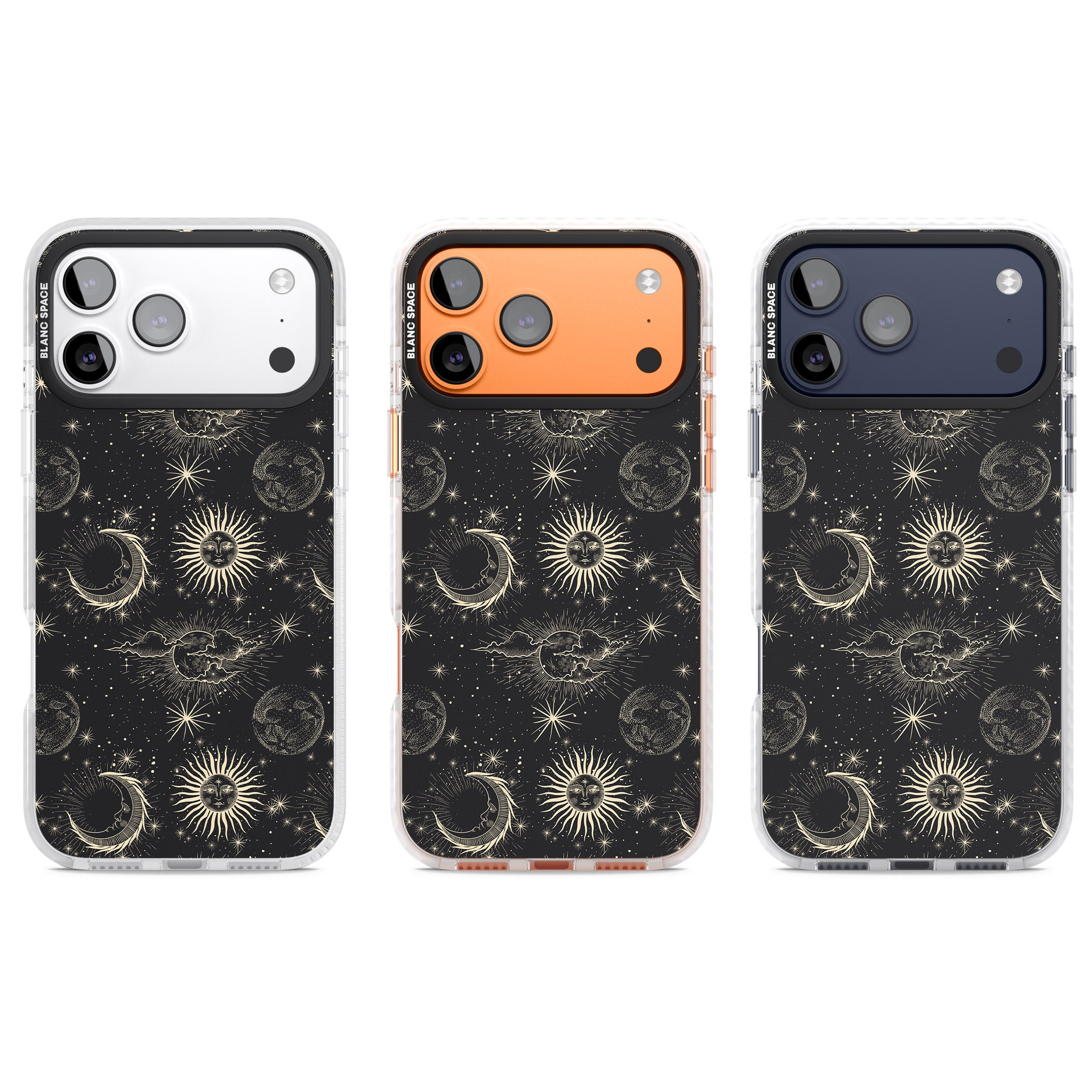 Suns & Moons Celestial Night iPhone 17 Pro Impact Pro Clear Phone Case APT Impact Protection