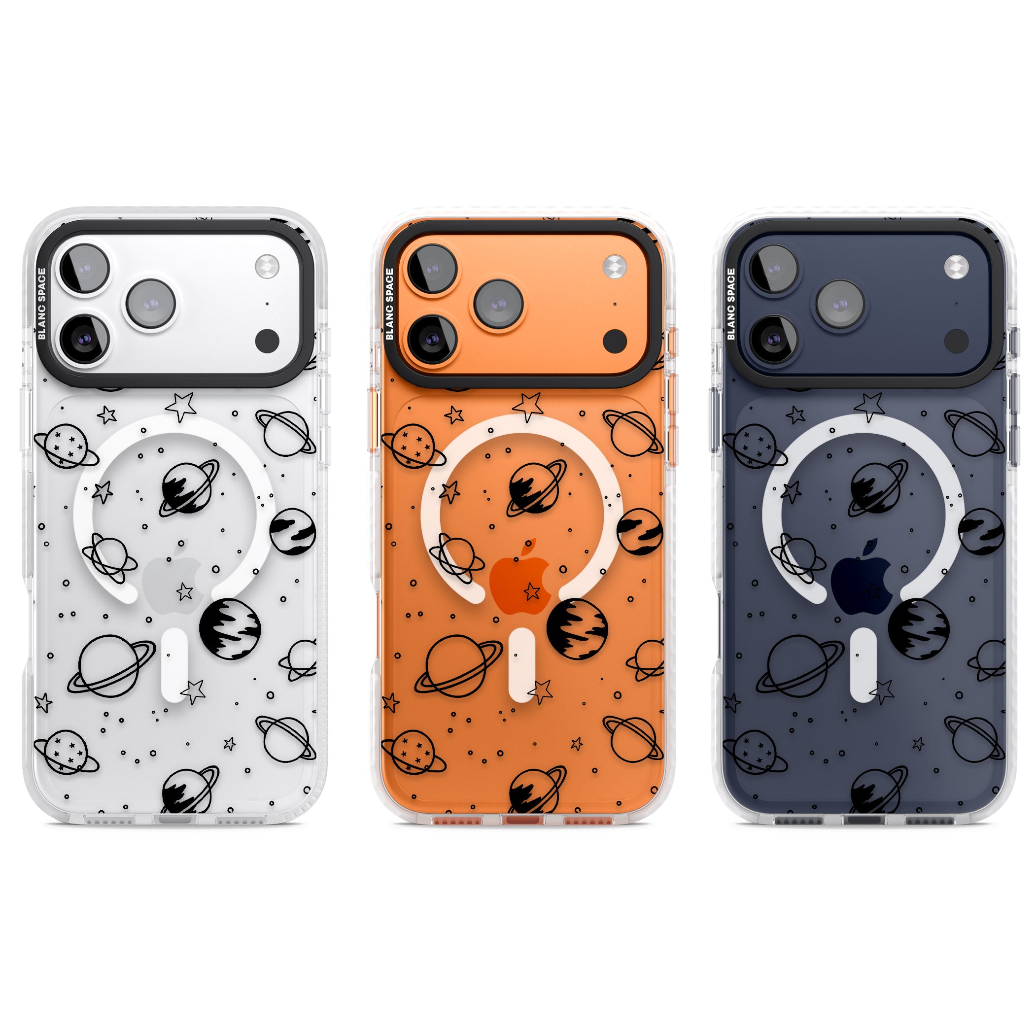 Cosmic Sketch Black Clear iPhone 17 Pro Impact Pro Clear Phone Case APT Impact Protection