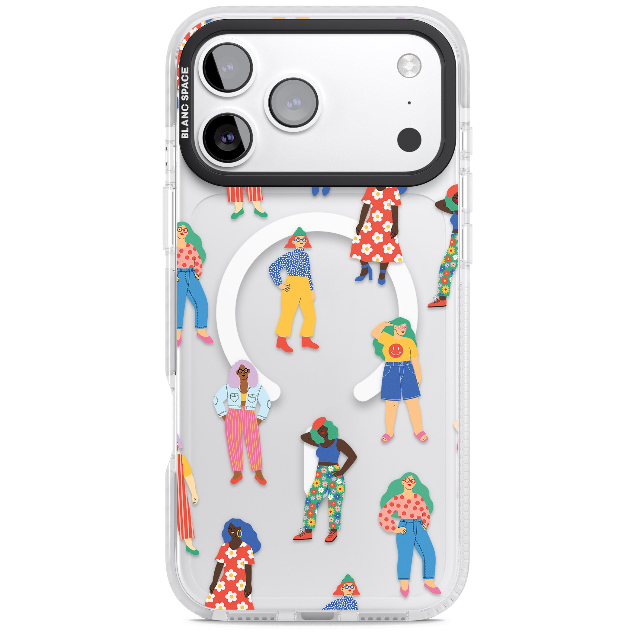 Girls Pattern iPhone 17 Pro Impact Pro Clear Phone Case