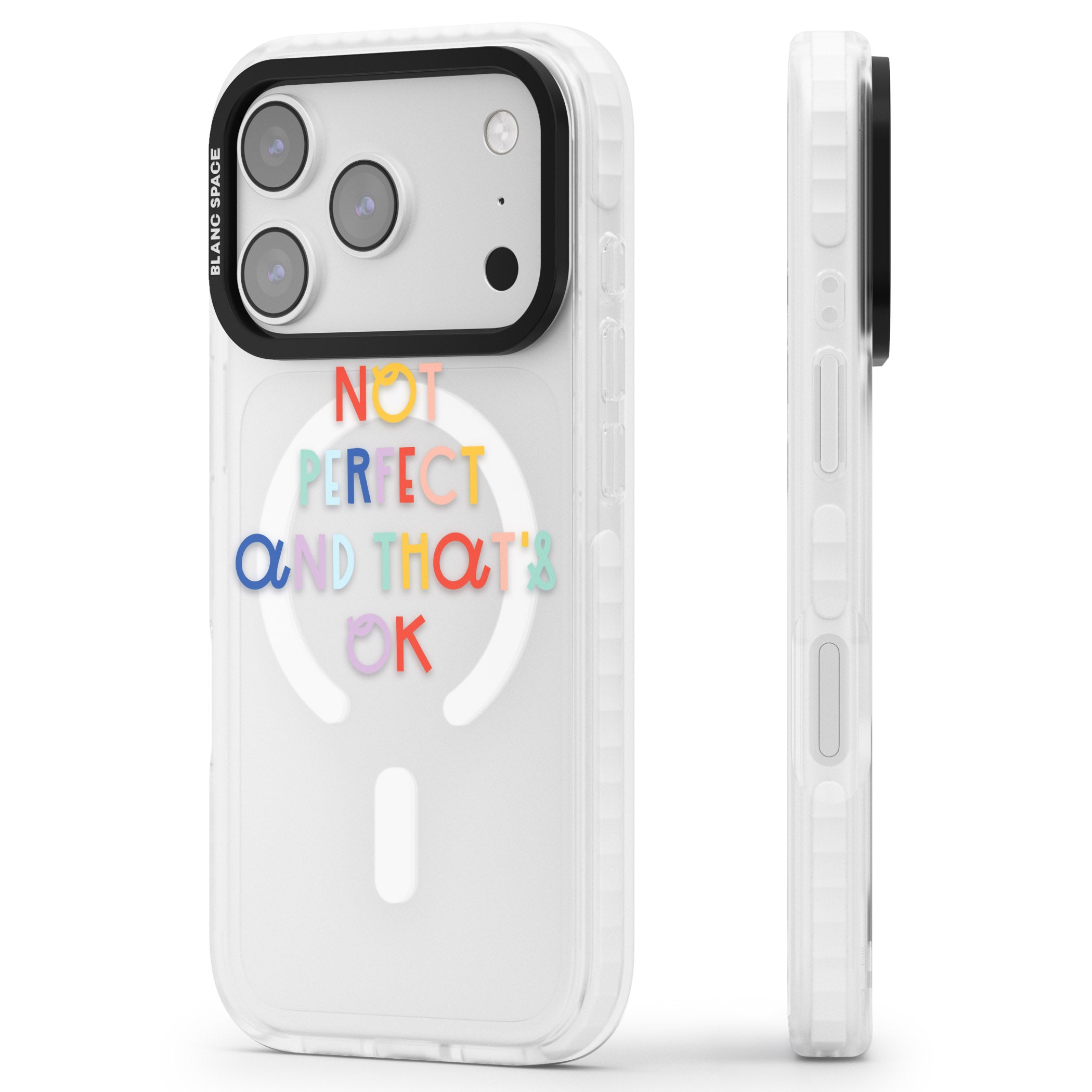 Not Perfect Clear iPhone 17 Pro Max Impact Pro Clear Phone Case Side Profile