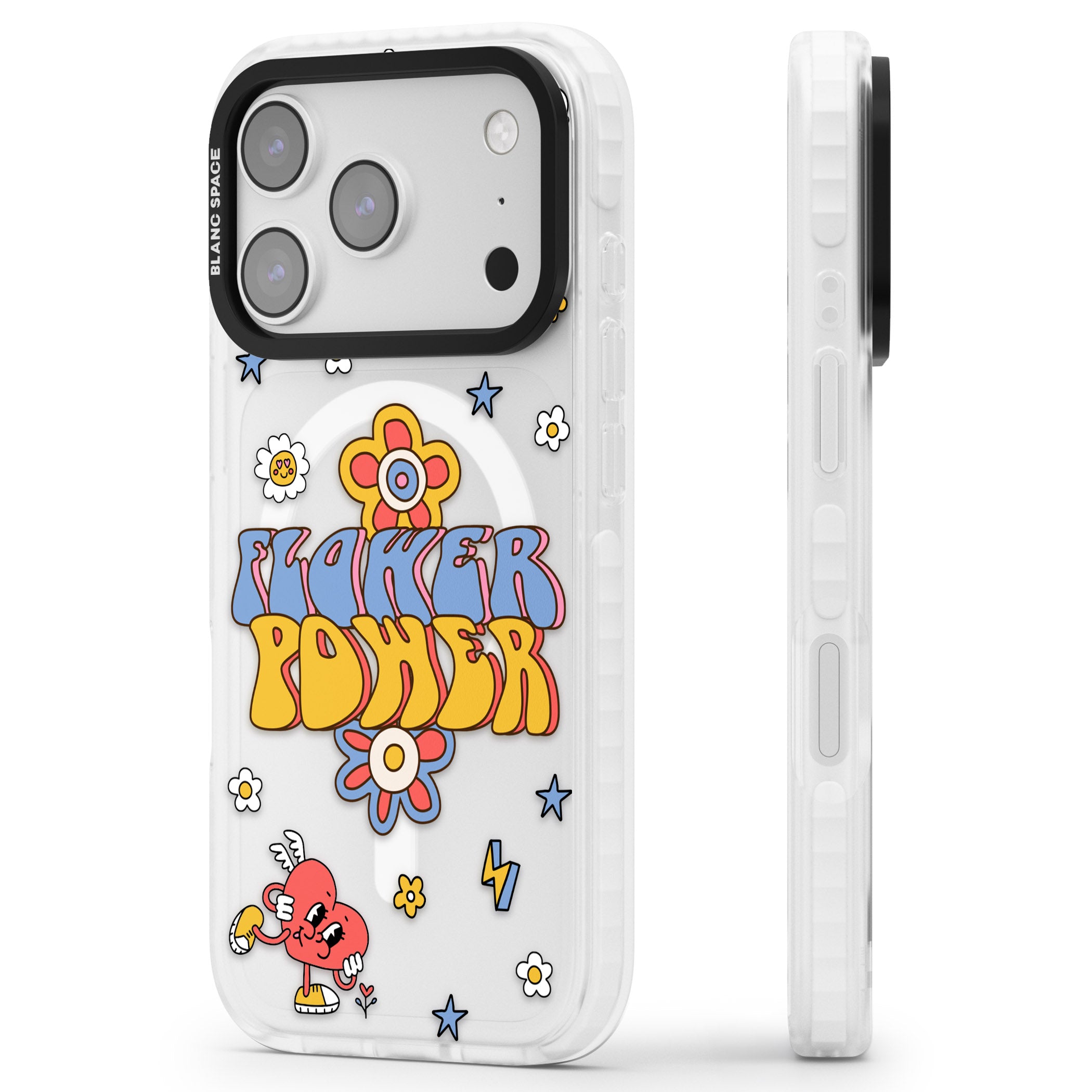 Flower Power iPhone 17 Pro Max Impact Pro Clear Phone Case Side Profile