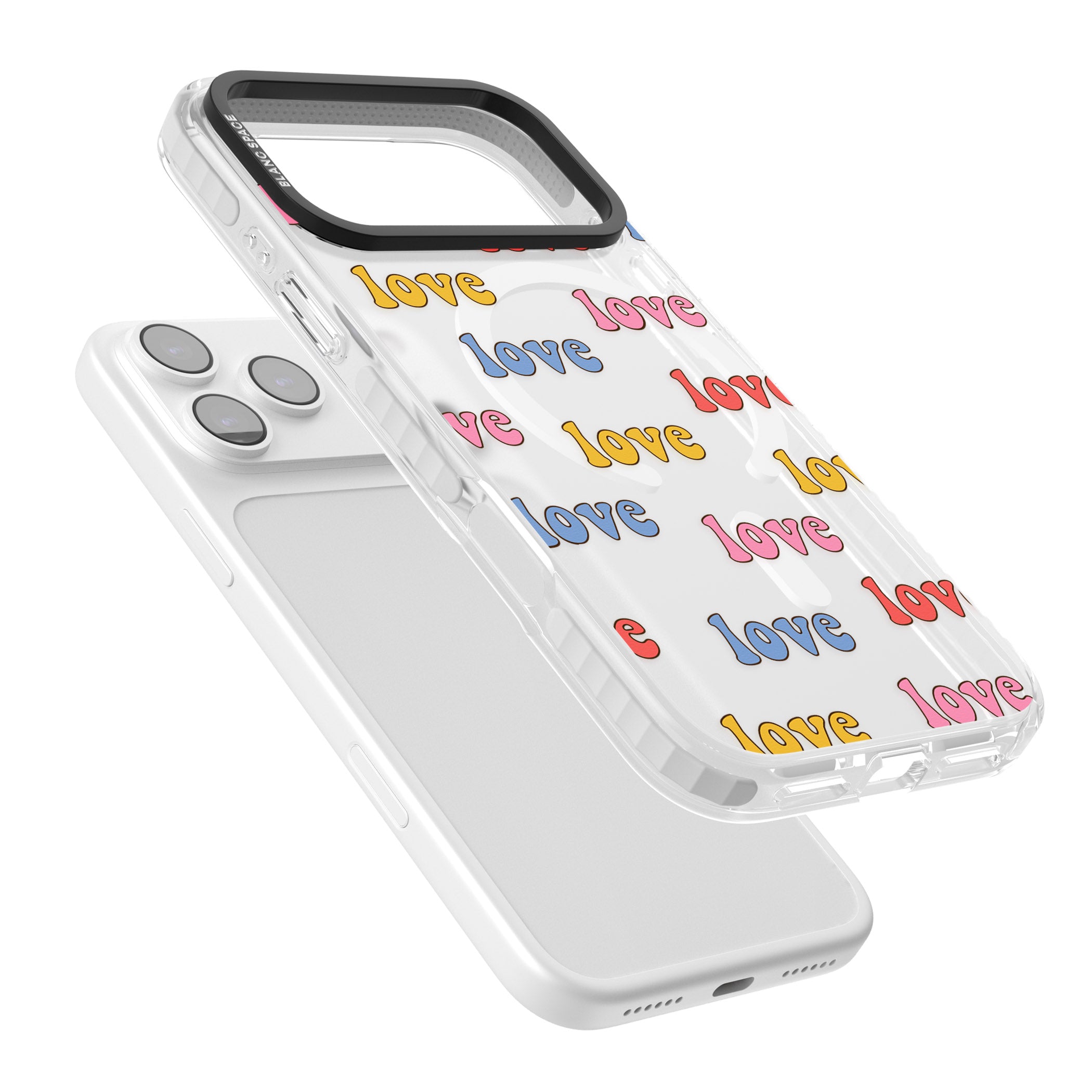 Love Pattern iPhone 17 Pro Impact Pro Clear Phone Case Colours
