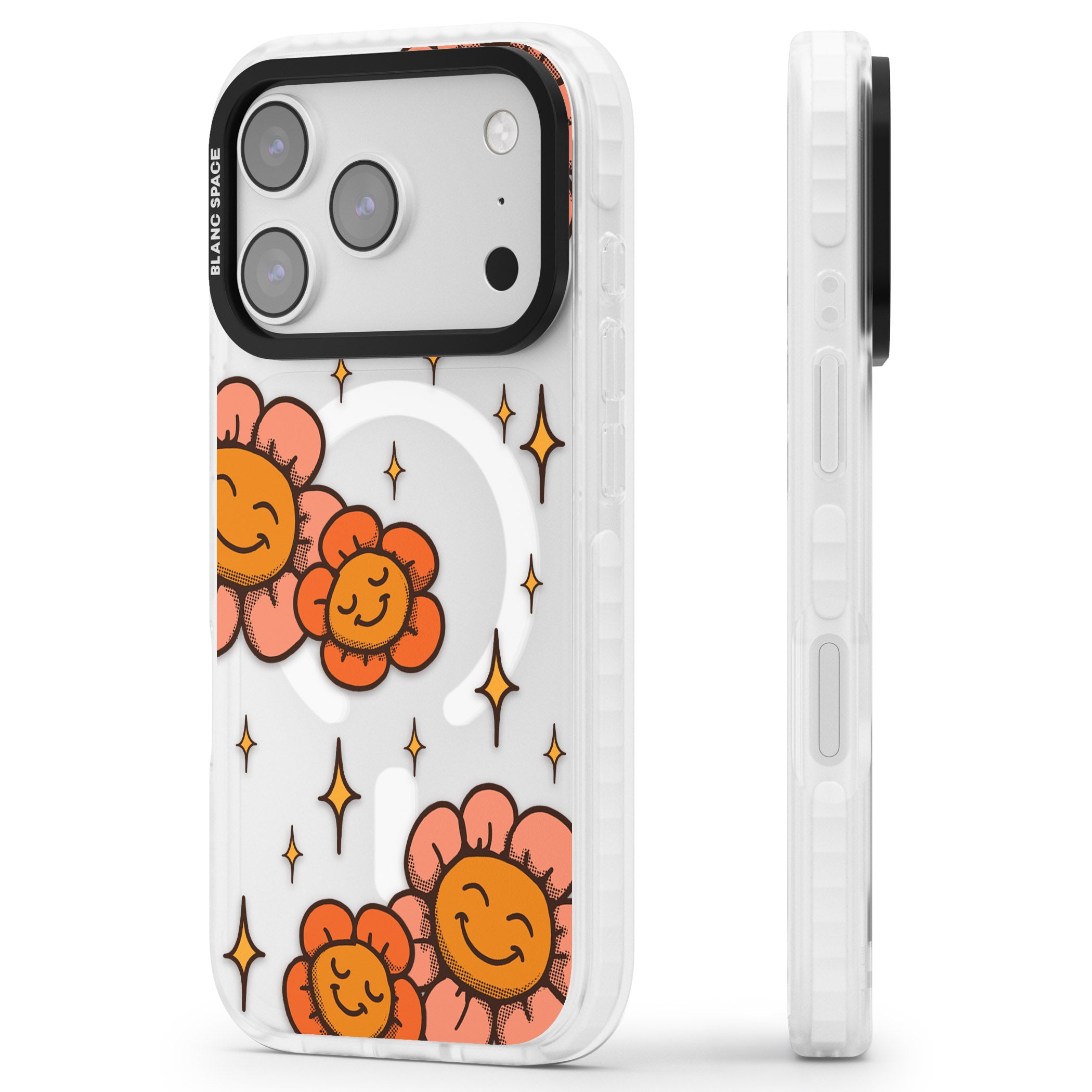 Mellow Flowers iPhone 17 Pro Max Impact Pro Clear Phone Case Side Profile