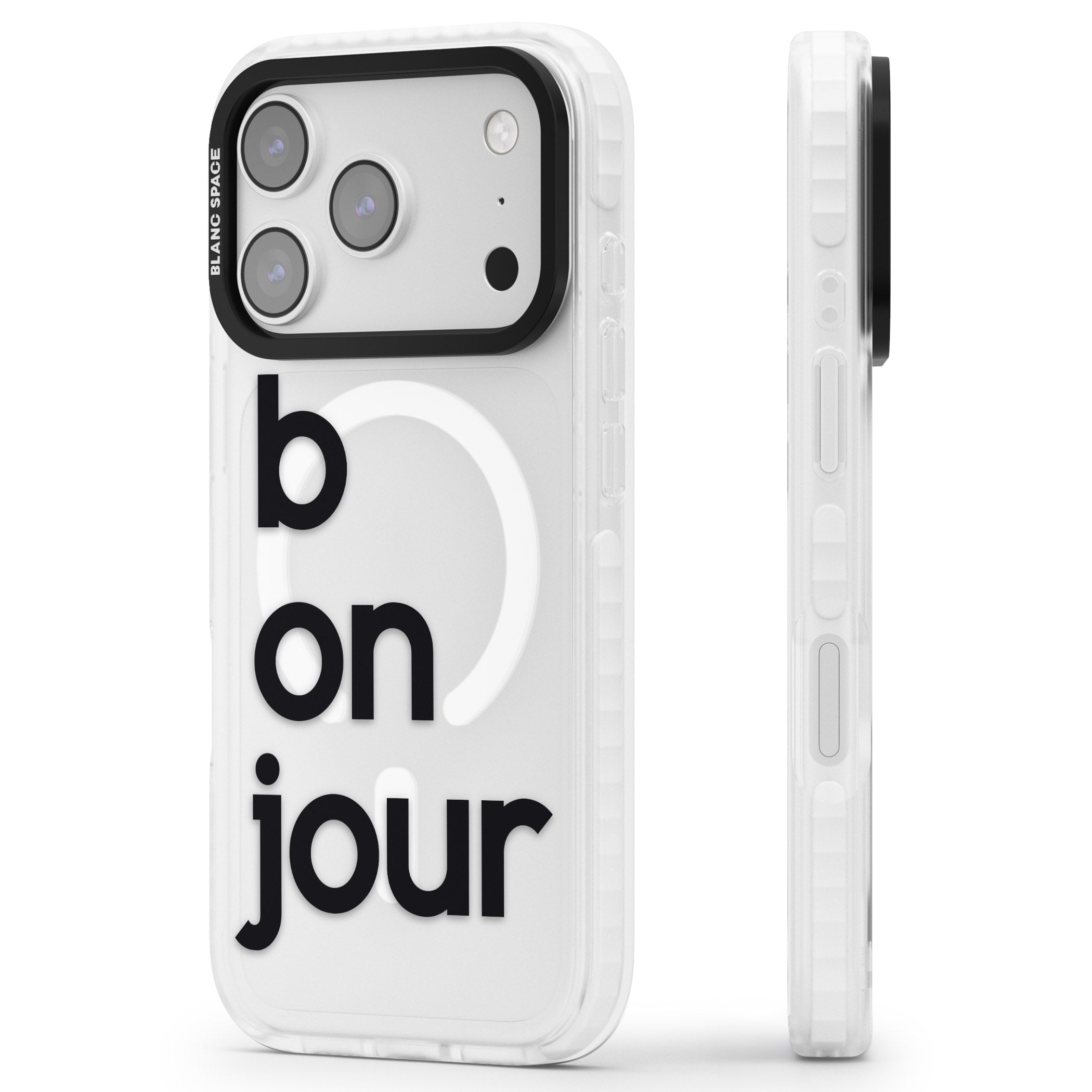 Bonjour iPhone 17 Pro Max Impact Pro Clear Phone Case Side Profile
