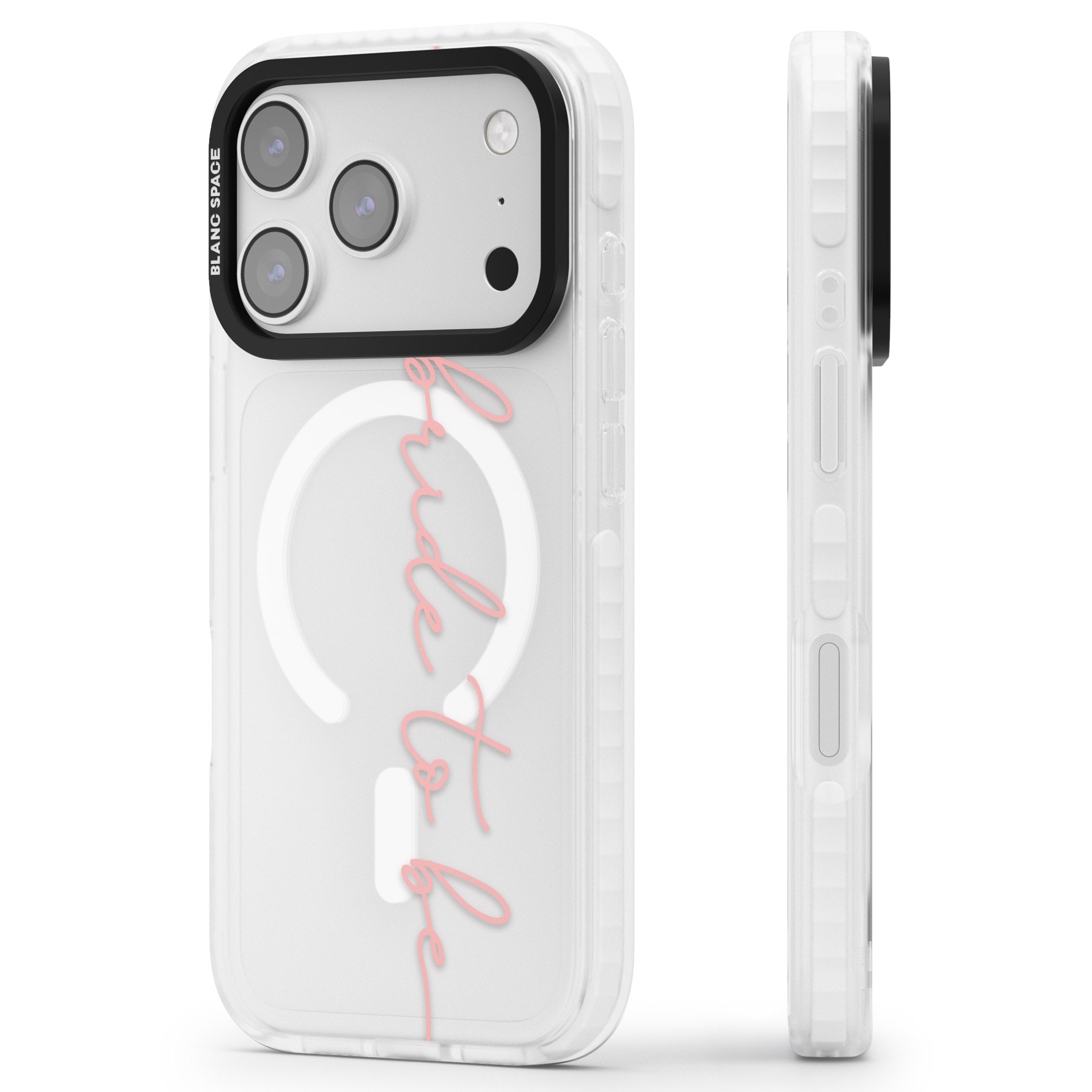 Bride To Be iPhone 17 Pro Impact Pro Clear Phone Case Side Profile