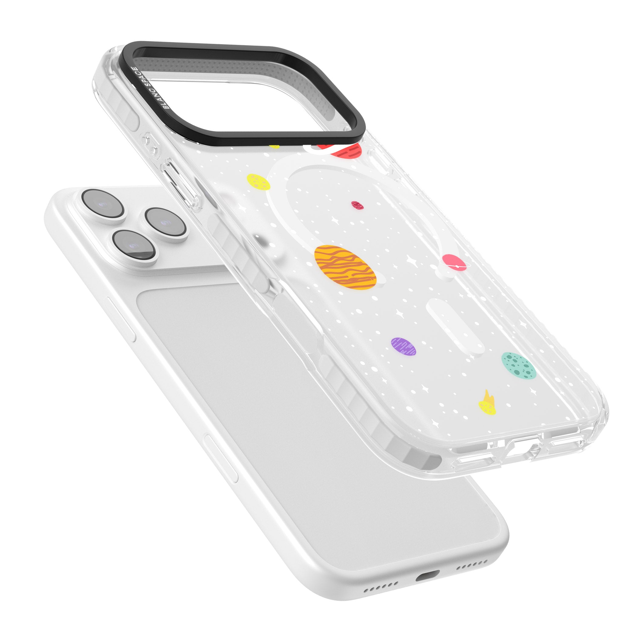 Cute Cartoon Planets (Clear) iPhone 17 Pro Max Impact Pro Clear Phone Case Colours