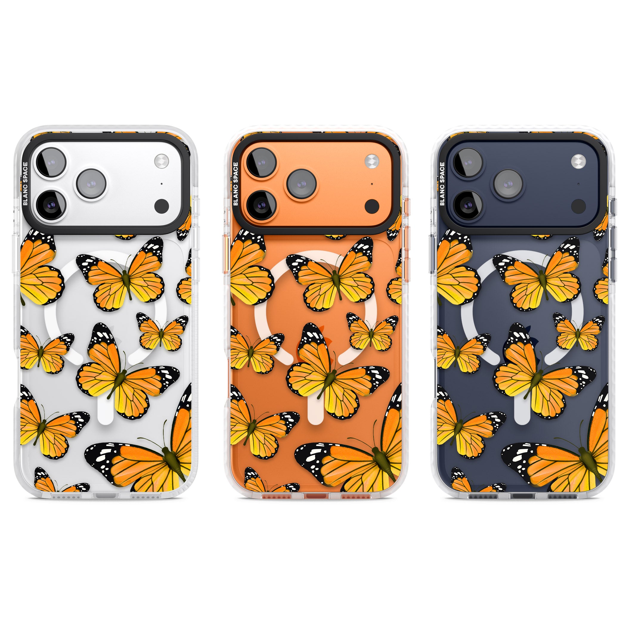 Sun Yellow Butterflies iPhone 17 Pro Impact Pro Clear Phone Case APT Impact Protection