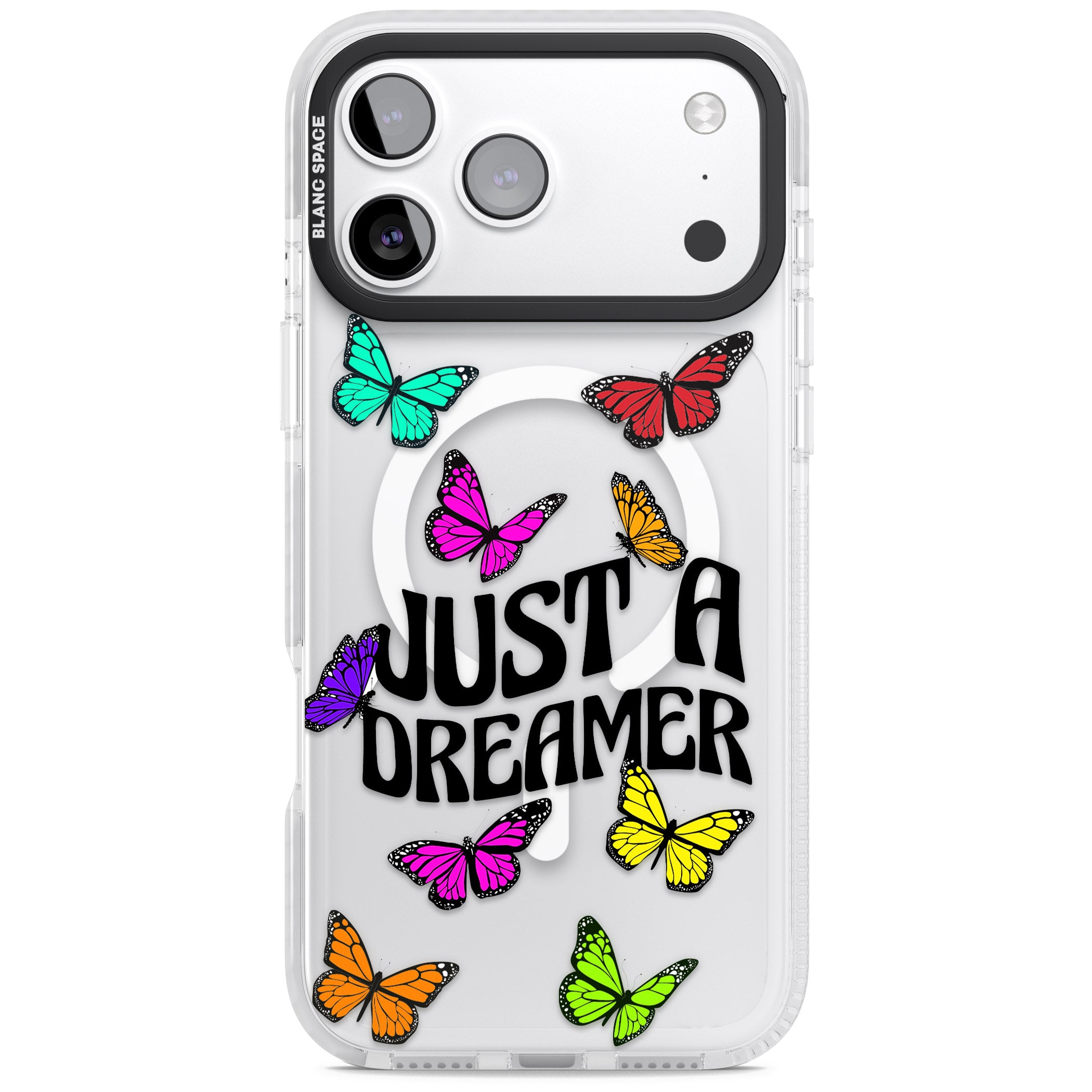 Just A Dreamer Butterfly iPhone 17 Pro Impact Pro Clear Phone Case