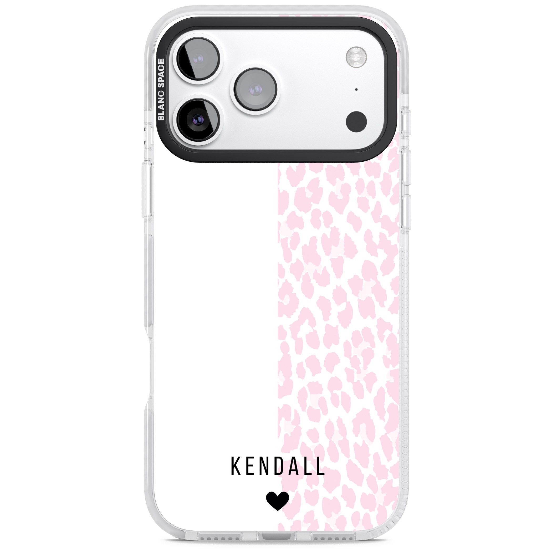 Personalised Pink Leopard iPhone 17 Pro Max Impact Pro Clear Phone Case