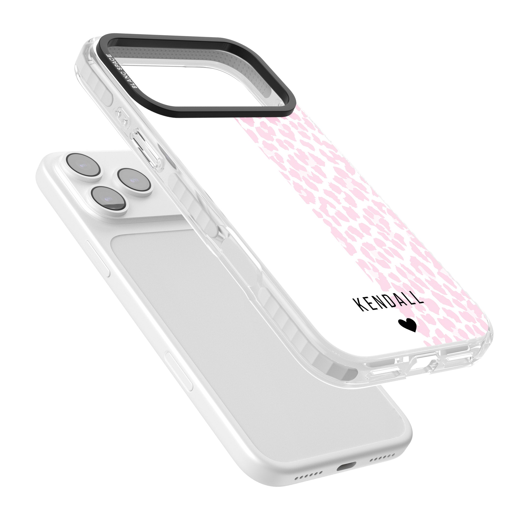 Personalised Pink Leopard iPhone 17 Pro Max Impact Pro Clear Phone Case Colours