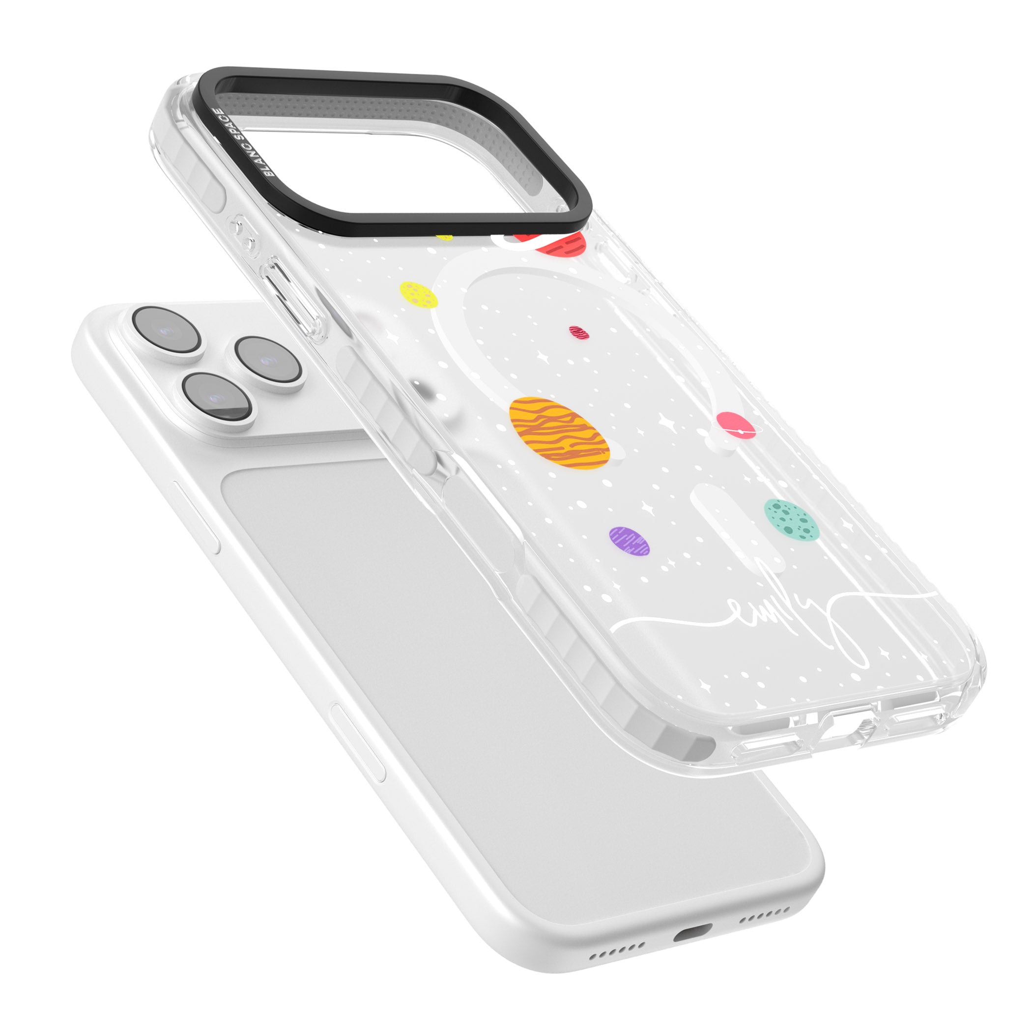 Personalised Cute Cartoon Planet (Clear) iPhone 17 Pro Max Impact Pro Clear Phone Case Colours