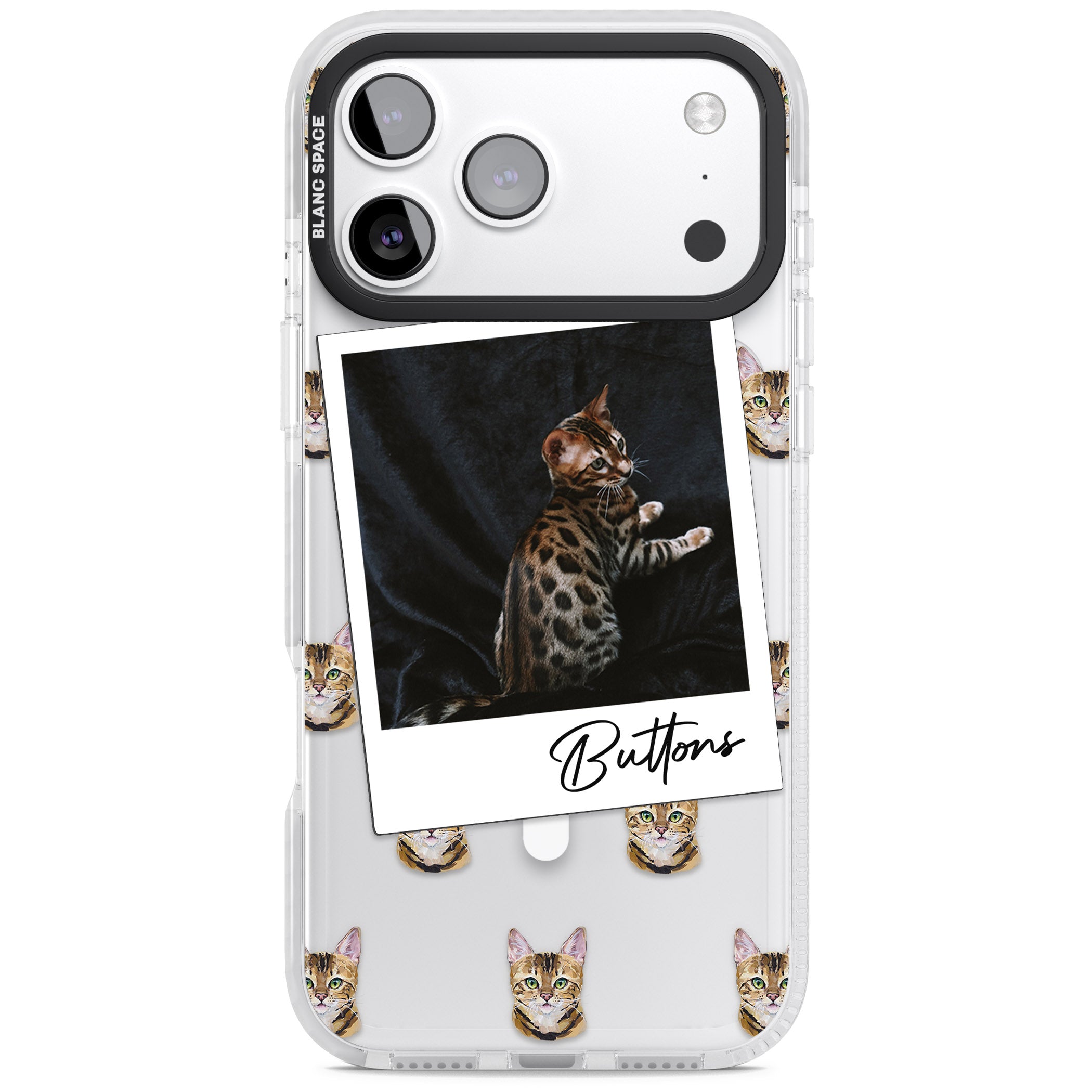 Personalised Bengal Cat Photo iPhone 17 Pro Max Impact Pro Clear Phone Case