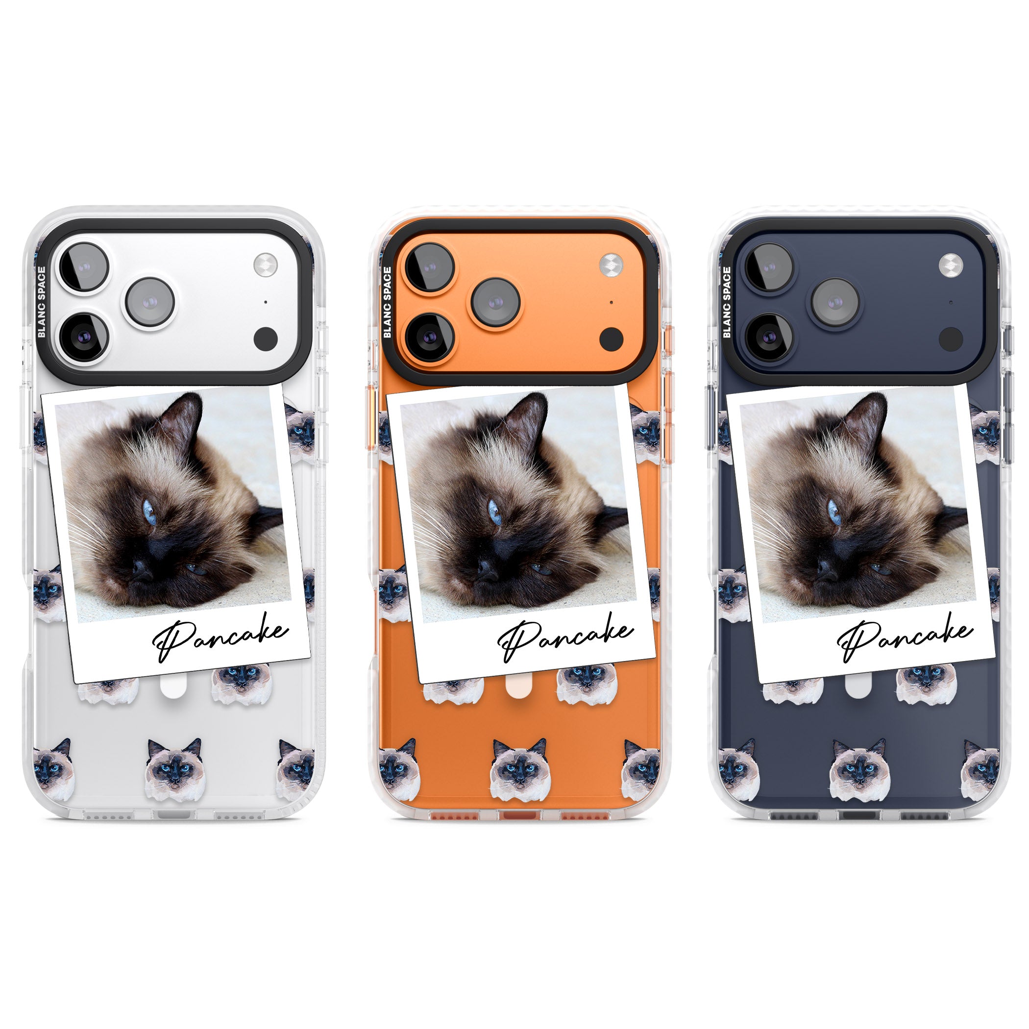 Personalised Burmese Cat Photo iPhone 17 Pro Impact Pro Clear Phone Case APT Impact Protection