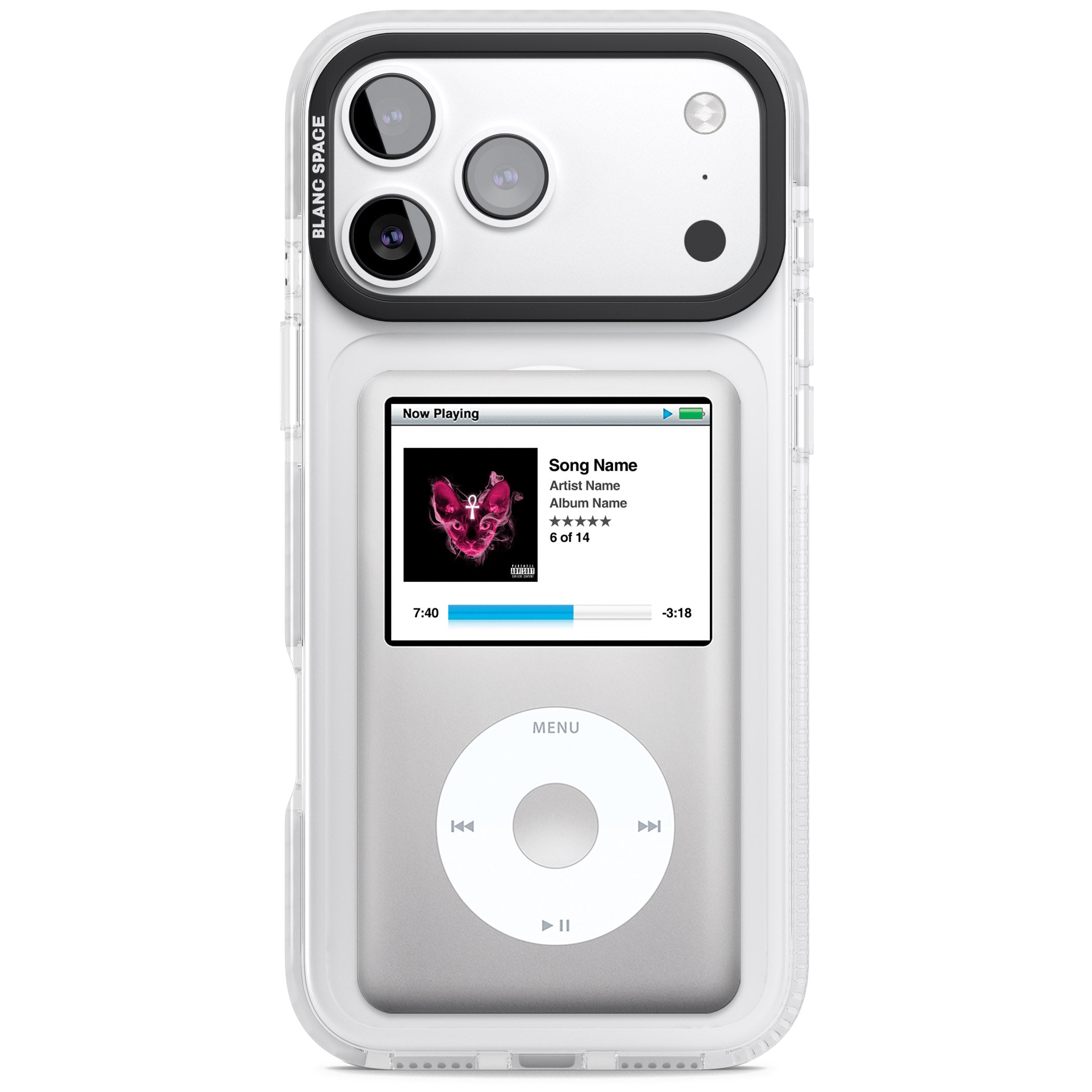 Personalised Classic Ipod iPhone 17 Pro Max Impact Pro Clear Phone Case