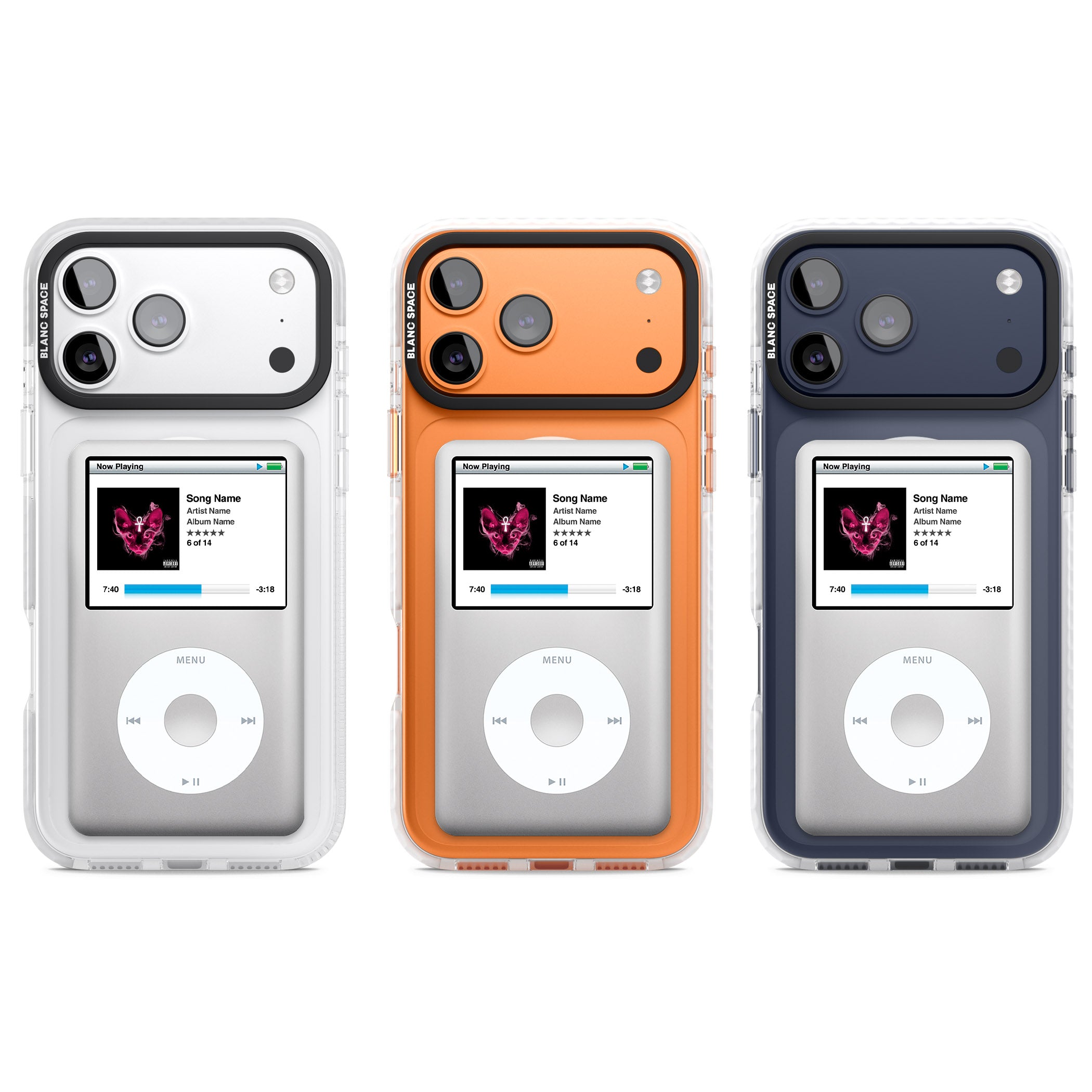 Personalised Classic Ipod iPhone 17 Pro Impact Pro Clear Phone Case APT Impact Protection