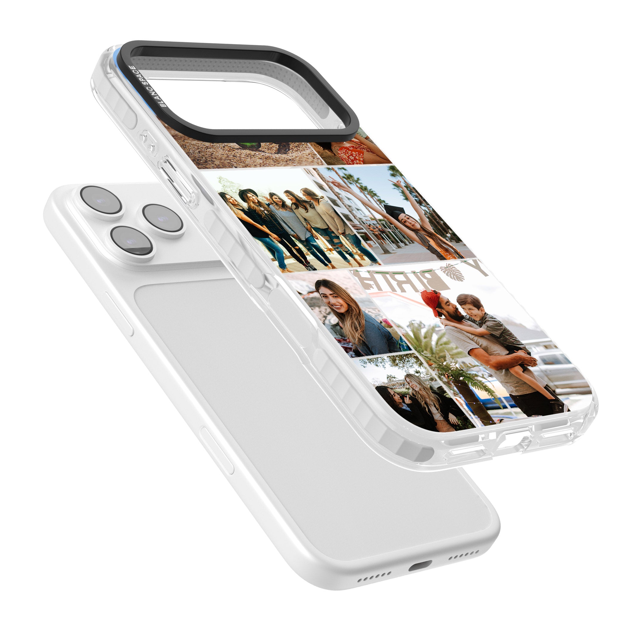 Personalised Photo Grid iPhone 17 Pro Max Impact Pro Clear Phone Case Colours