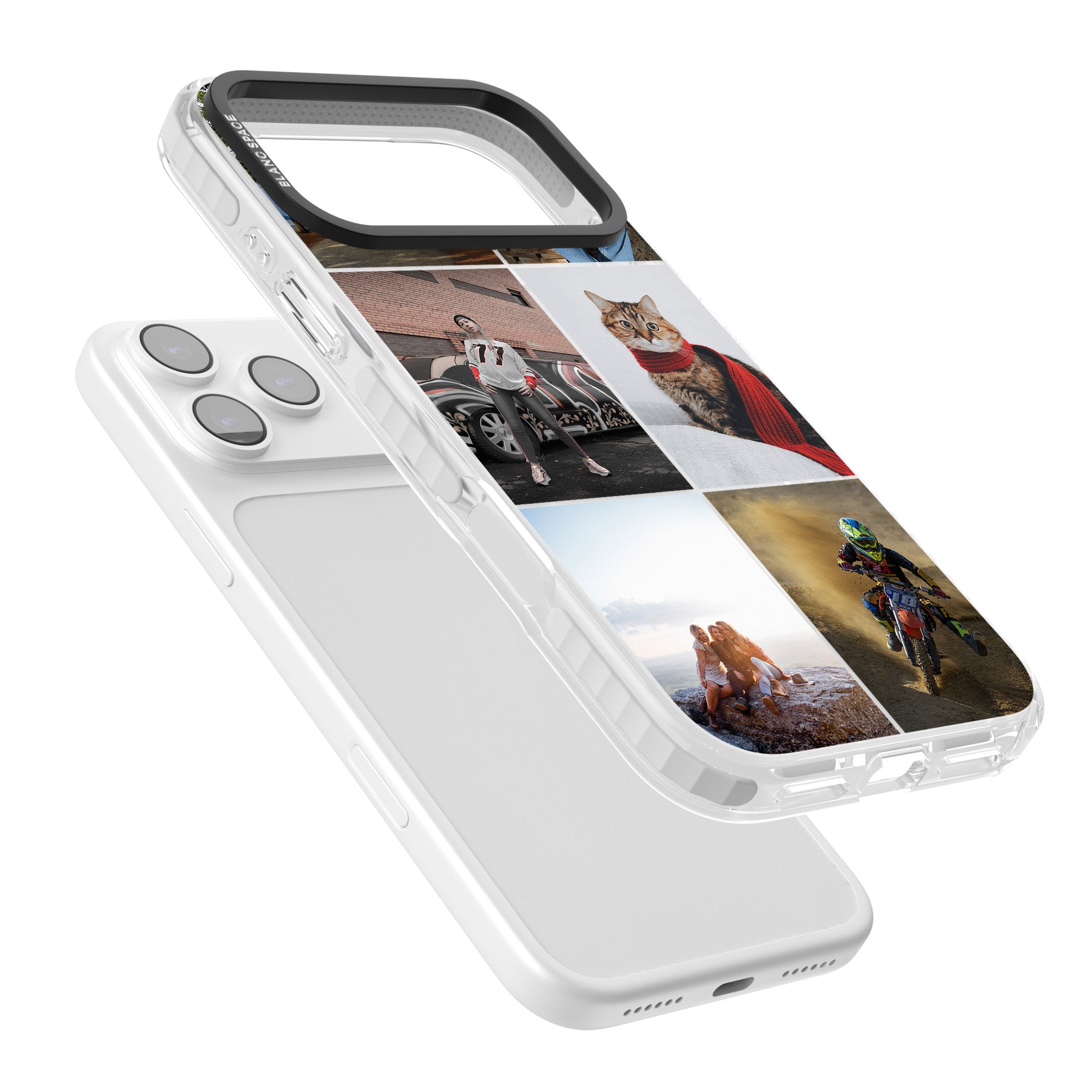 Personalised 6 Photo Grid iPhone 17 Pro Impact Pro Clear Phone Case Colours