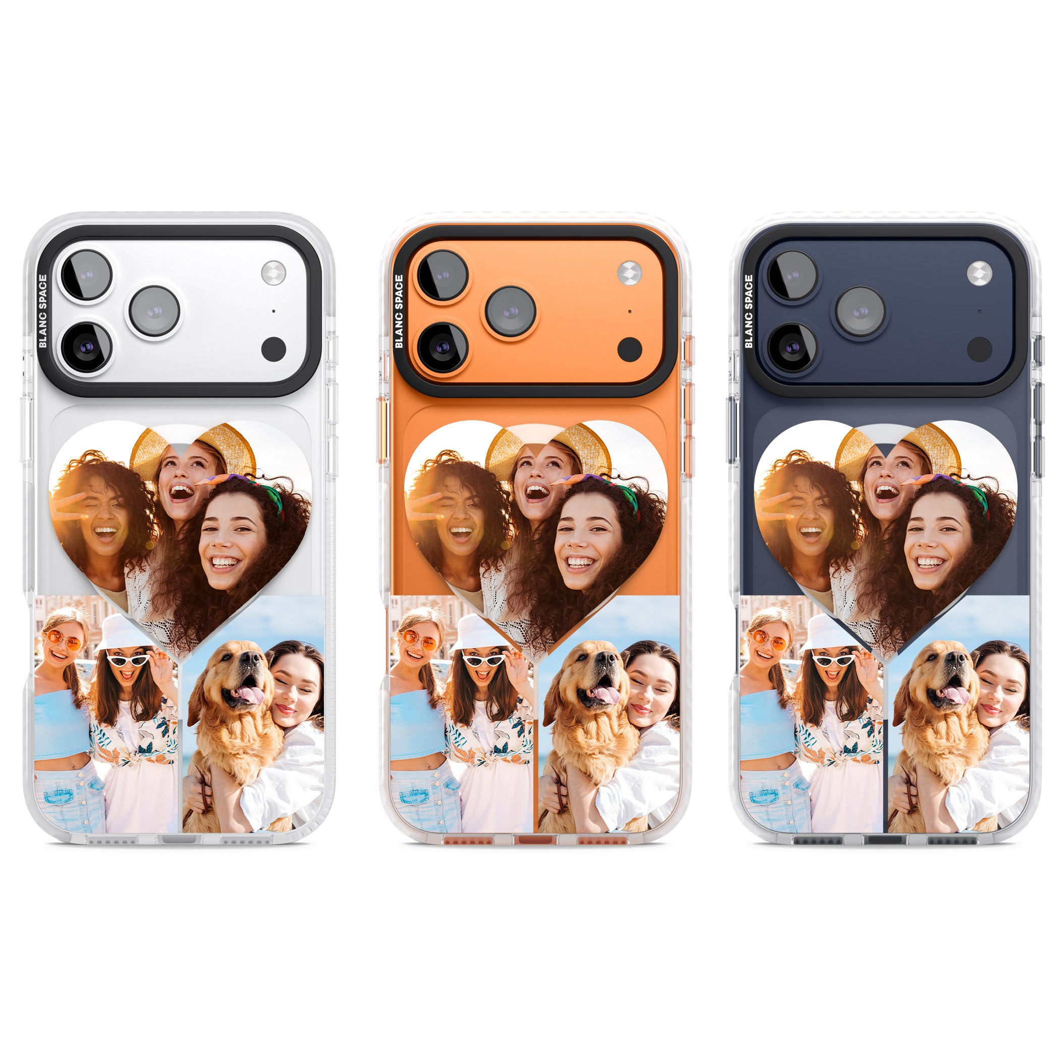 Personalised Heart Photo iPhone 17 Pro Impact Pro Clear Phone Case APT Impact Protection