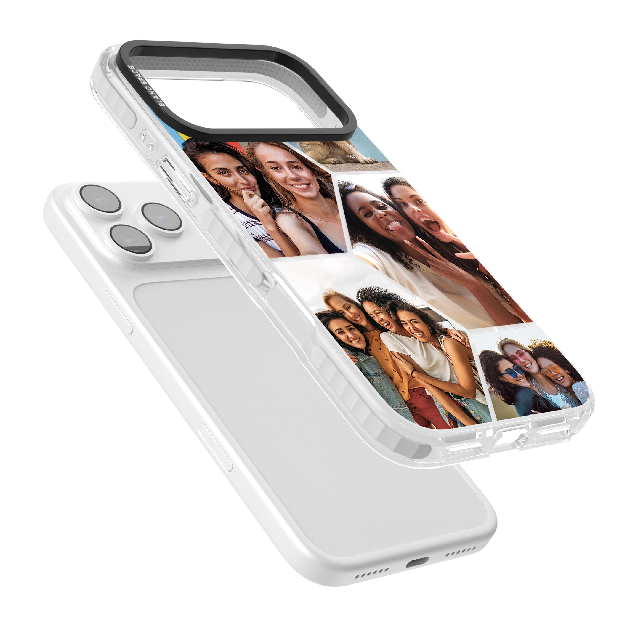 Personalised Beehive Photo Grid iPhone 17 Pro Impact Pro Clear Phone Case Colours