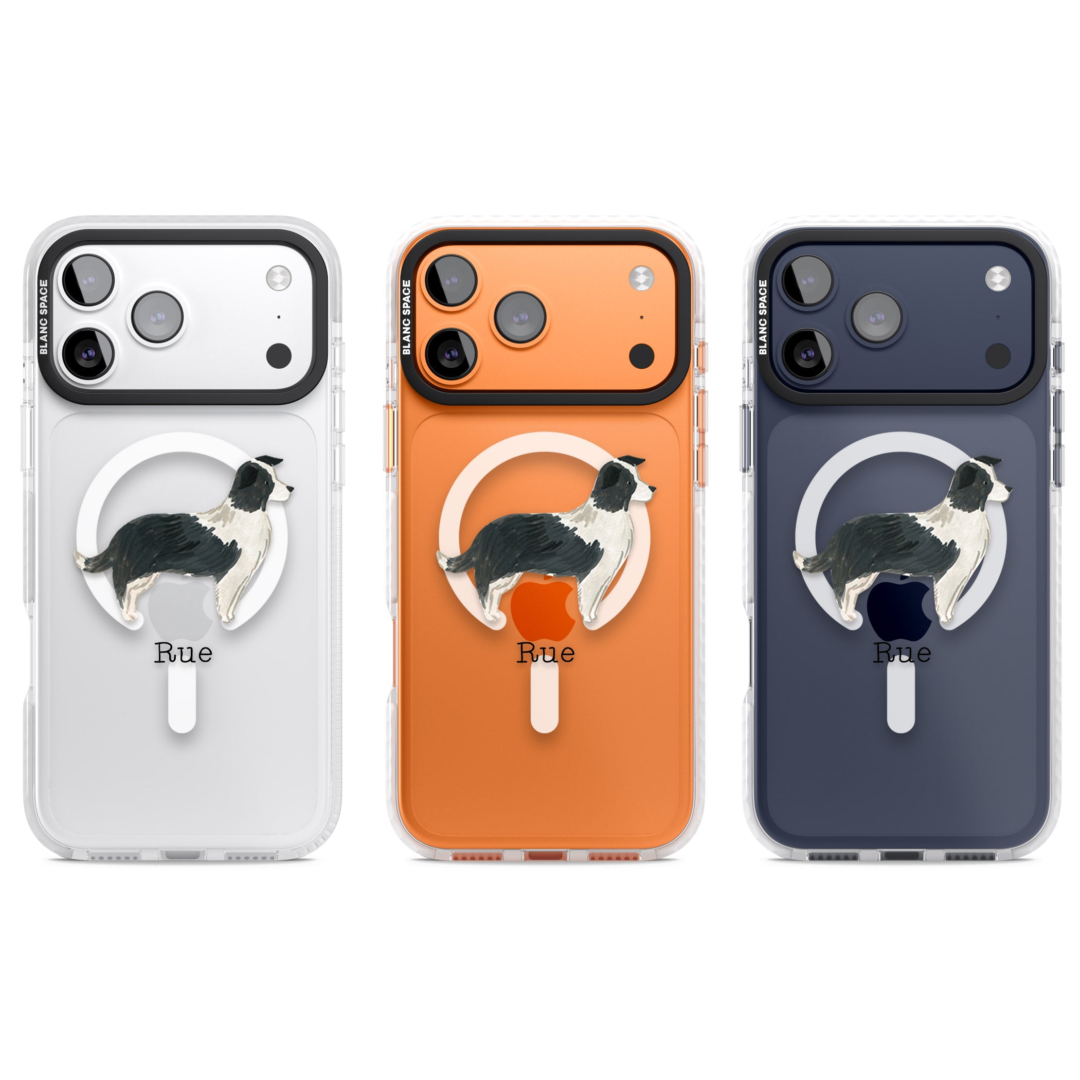 Personalised Border Collie iPhone 17 Pro Impact Pro Clear Phone Case APT Impact Protection